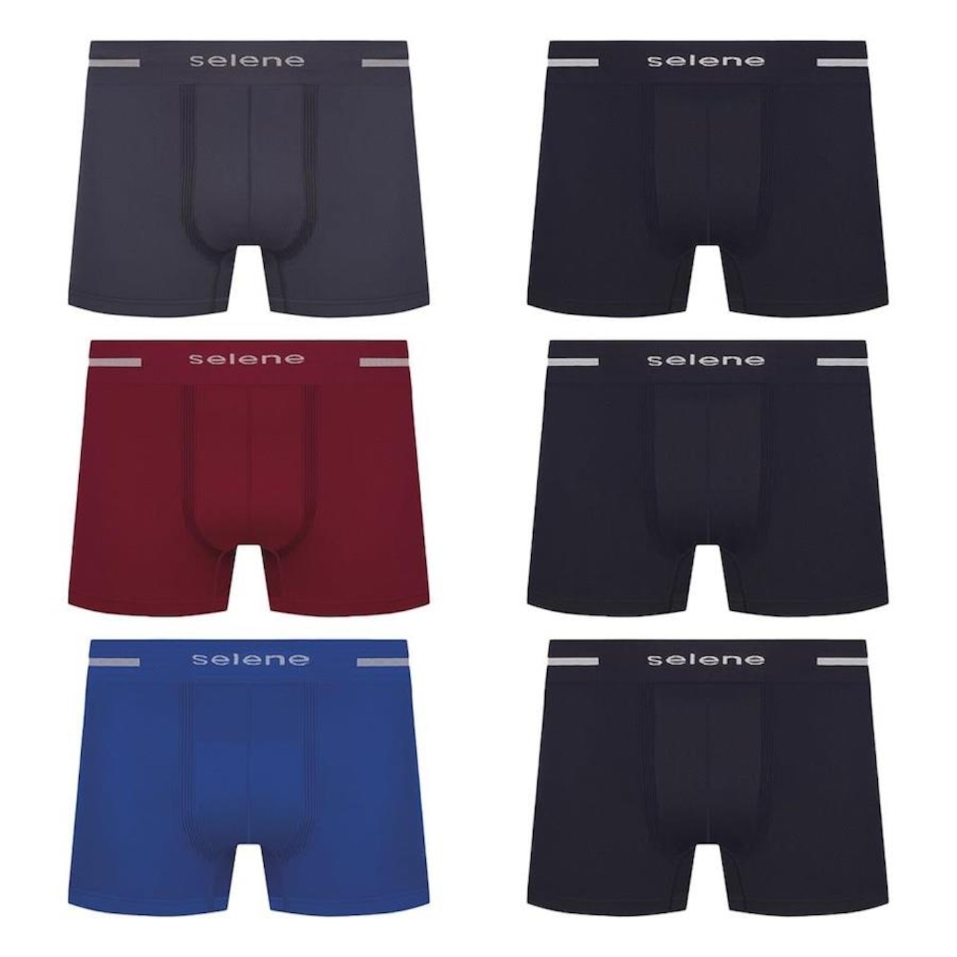 Kit Cueca Selene Boxer sem Costura - 6 Unidades - Masculino - Foto 1