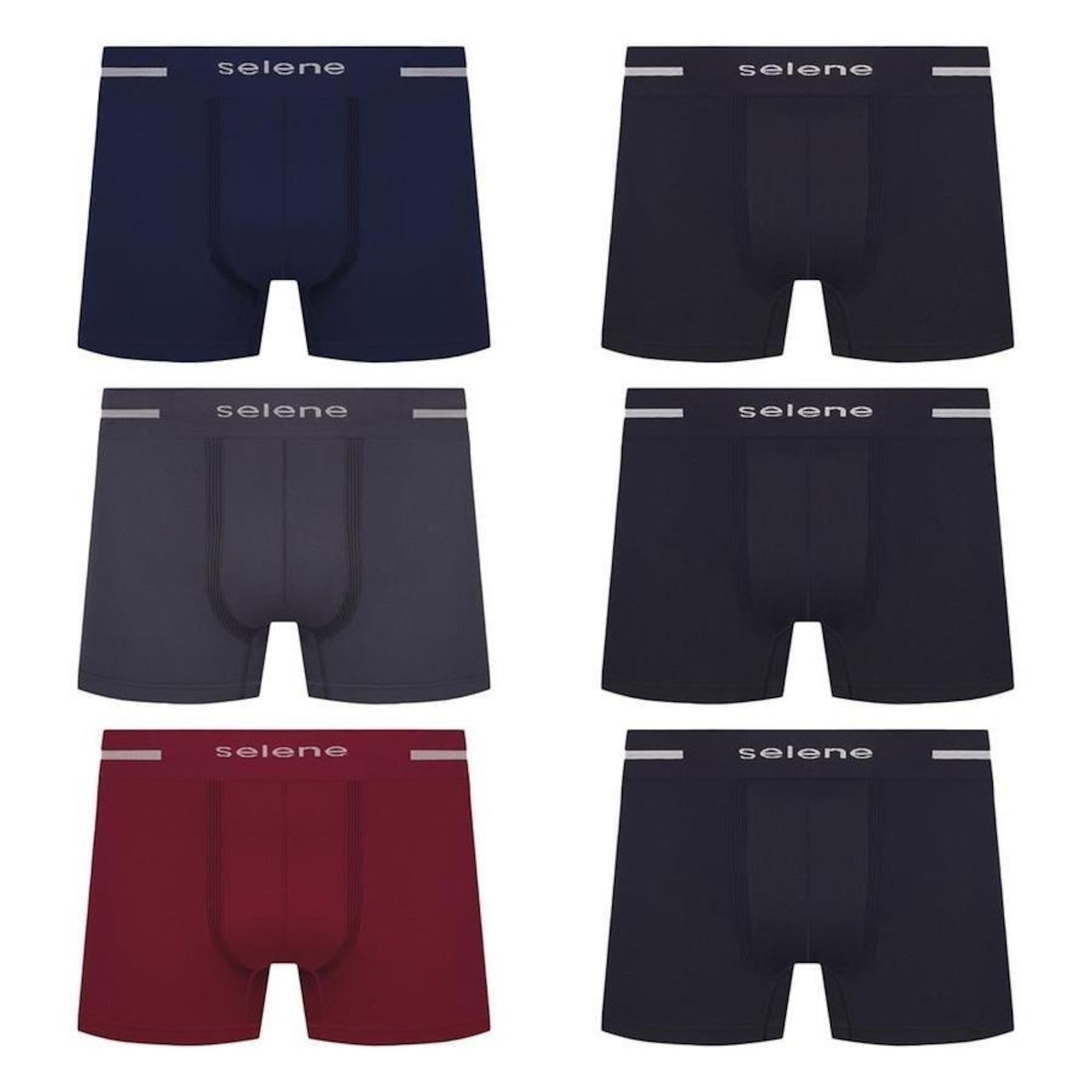 Kit Cueca Selene Boxer sem Costura - 6 Unidades - Masculino - Foto 1