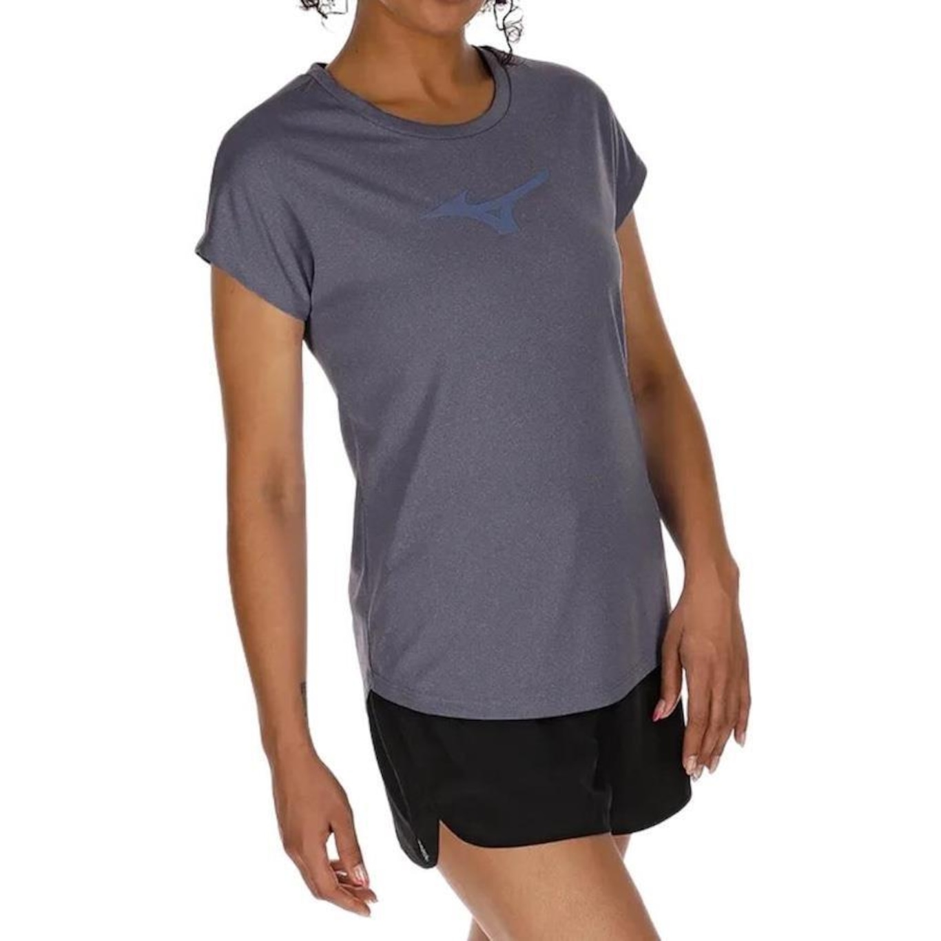 Camiseta Mizuno Spark Big Logo Mescla - Feminino - Foto 1