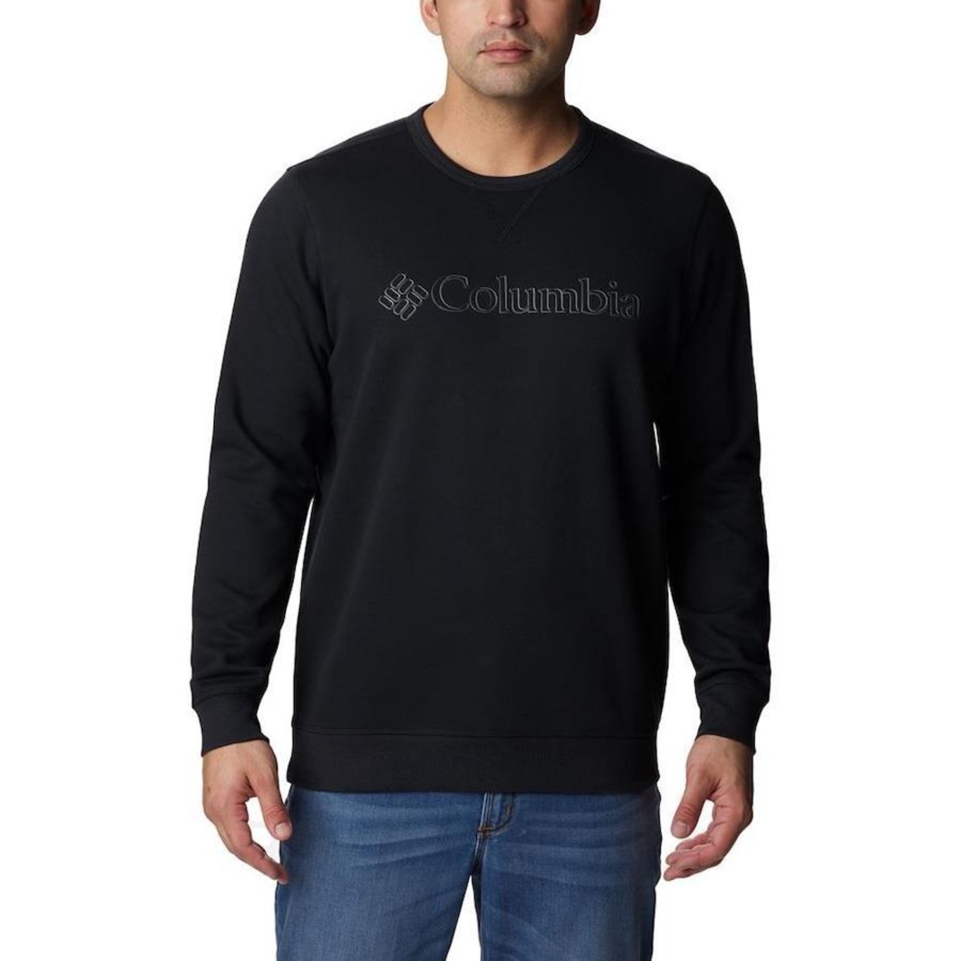 Blusão de Moletom sem Capuz Columbia Logo Fleece - Masculino - Foto 1