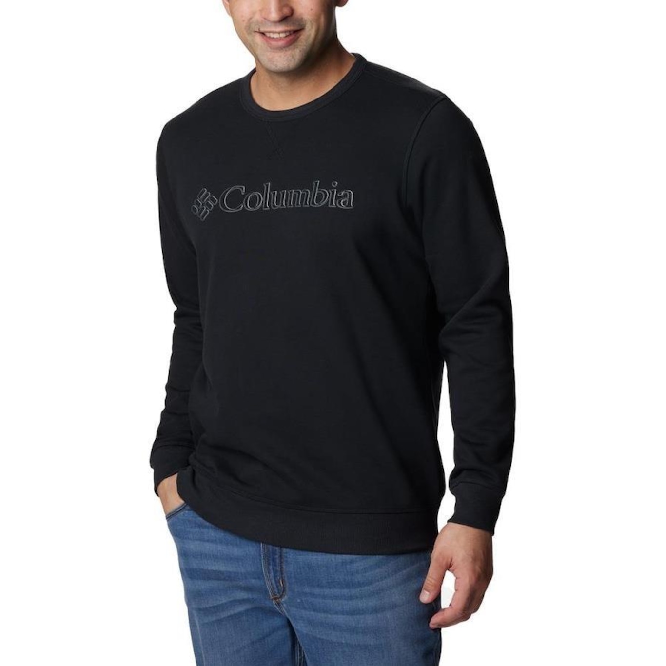 Blusão de Moletom sem Capuz Columbia Logo Fleece - Masculino - Foto 3