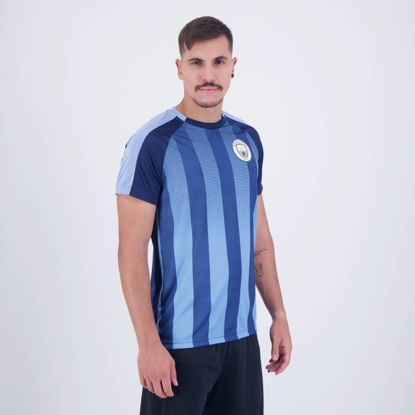 Camisa do Manchester City Stripes - Masculina - Foto 1