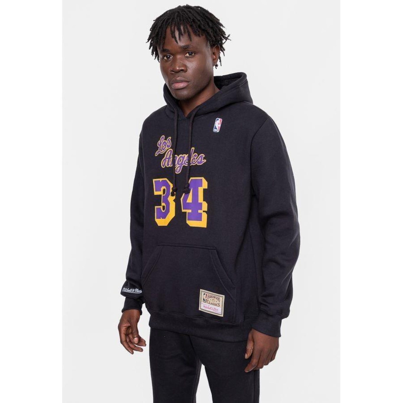 Blusão de Moletom com Capuz Mitchell & Ness Nba Shaquille O''''''''''''''''Neal Los Angeles Lakers - Masculino - Foto 1