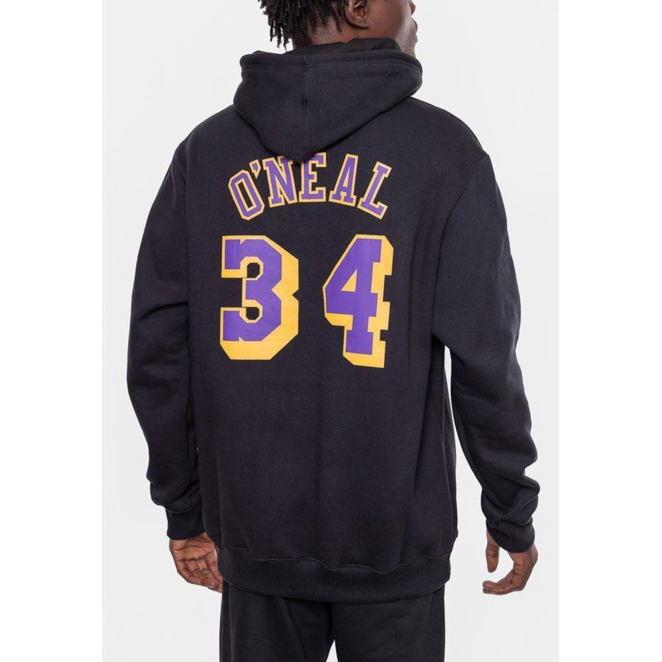 Blusão de Moletom com Capuz Mitchell & Ness Nba Shaquille O''''''''''''''''Neal Los Angeles Lakers - Masculino - Foto 3