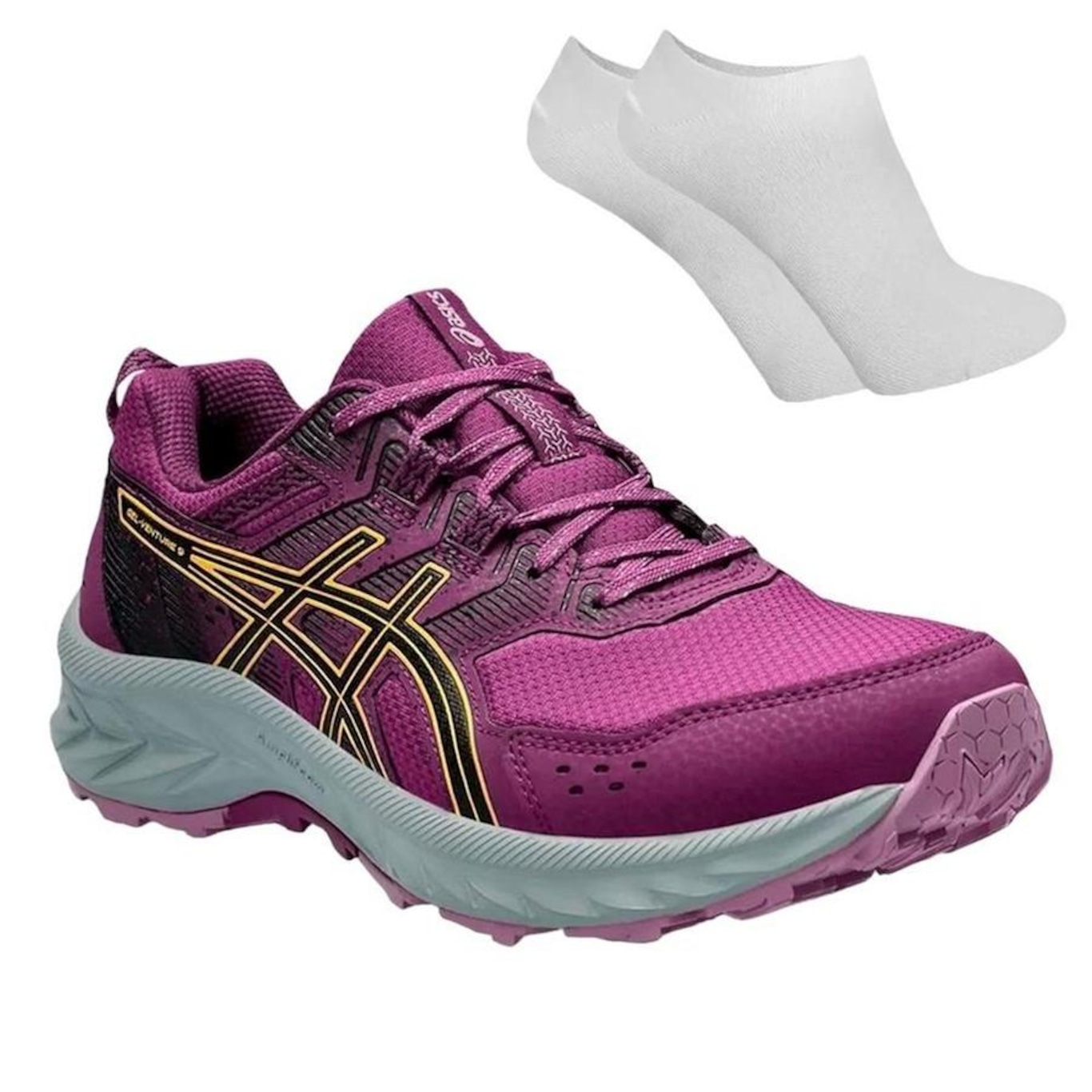 Kit Tênis Asics Gel-Venture 9 + Meia - Feminino - Foto 1