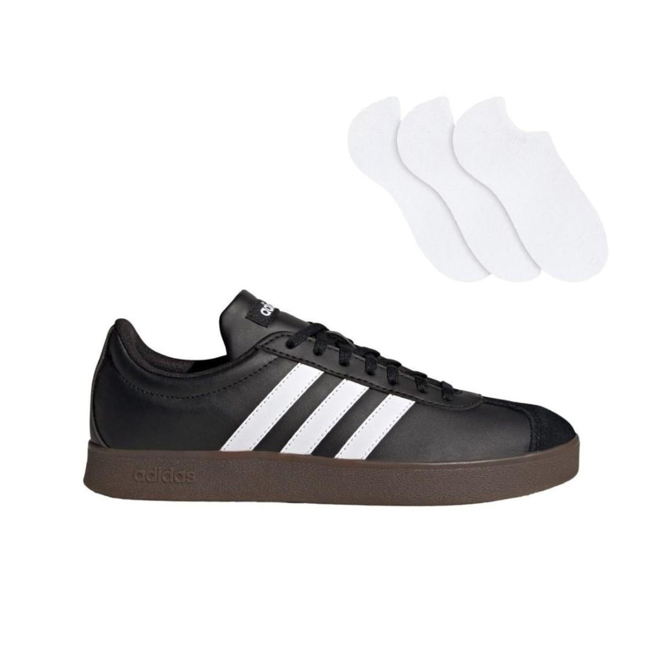 Tênis adidas Vl Court Base + 3 Pares de Meias - Masculino - Foto 1