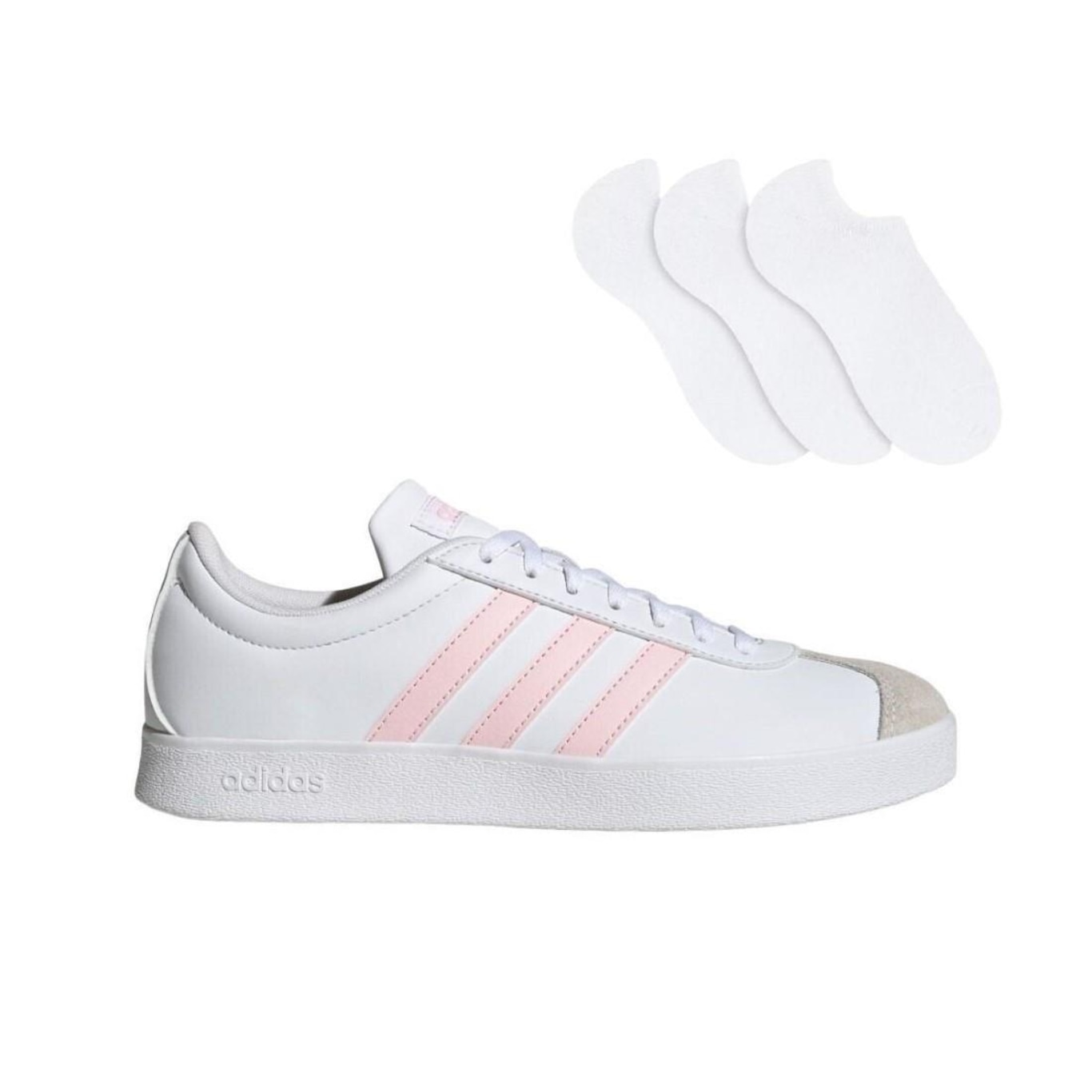 Tênis adidas Vl Court Base + 3 Pares de Meias - Masculino - Foto 1