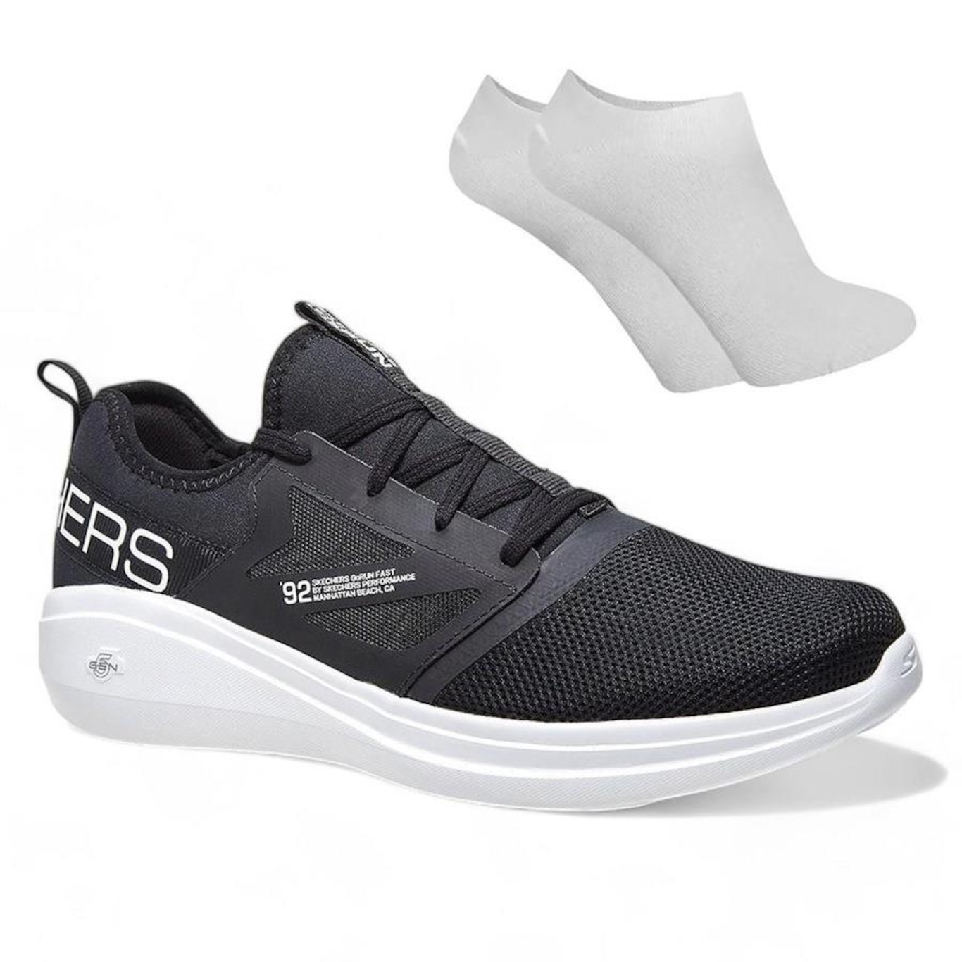 Kit Tênis Skechers Go Run Fast Masculino + Par de Meia - Foto 1