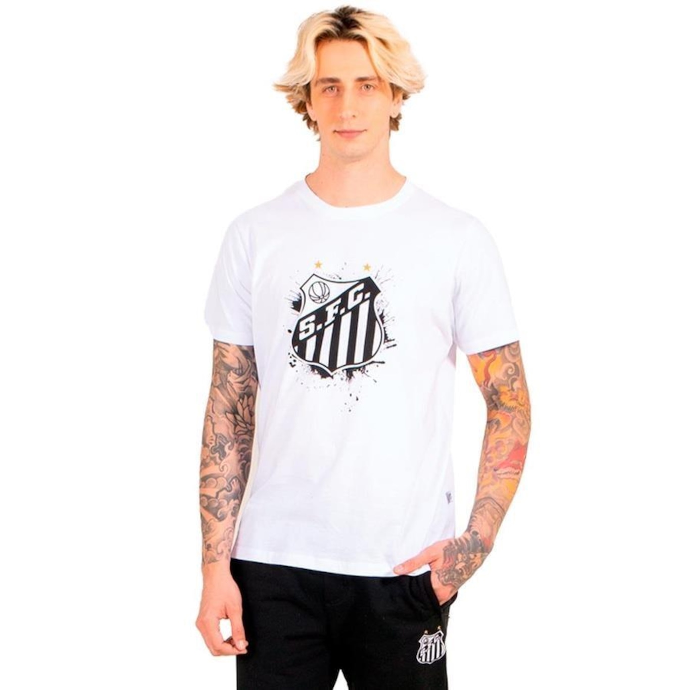 Camiseta Santos Oficial Classic Surf Center Masculina - Foto 1