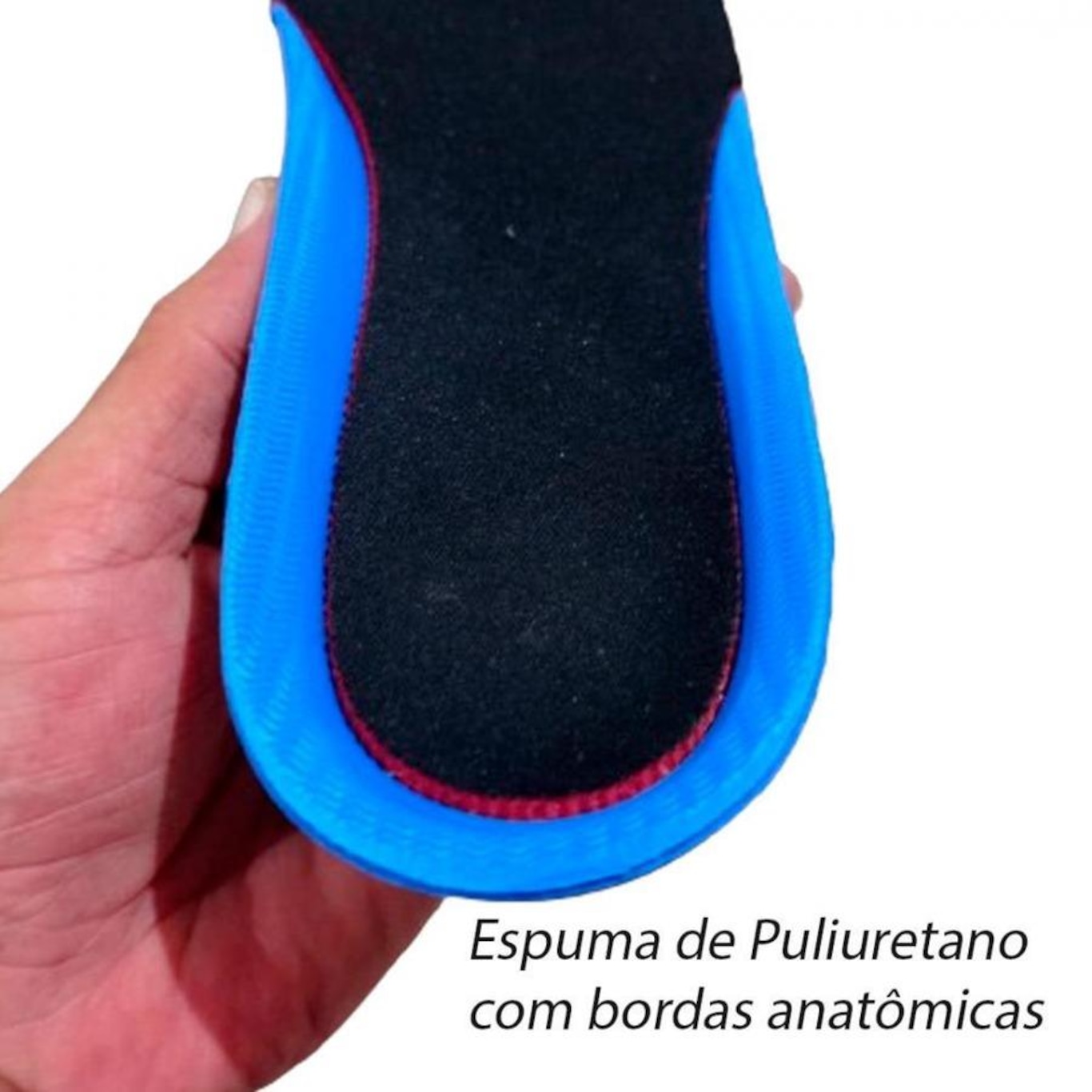 Palmilha de Dupla Camada Conforto Anatomico com Memoria e Forro Antibacteriano Azul - Foto 2