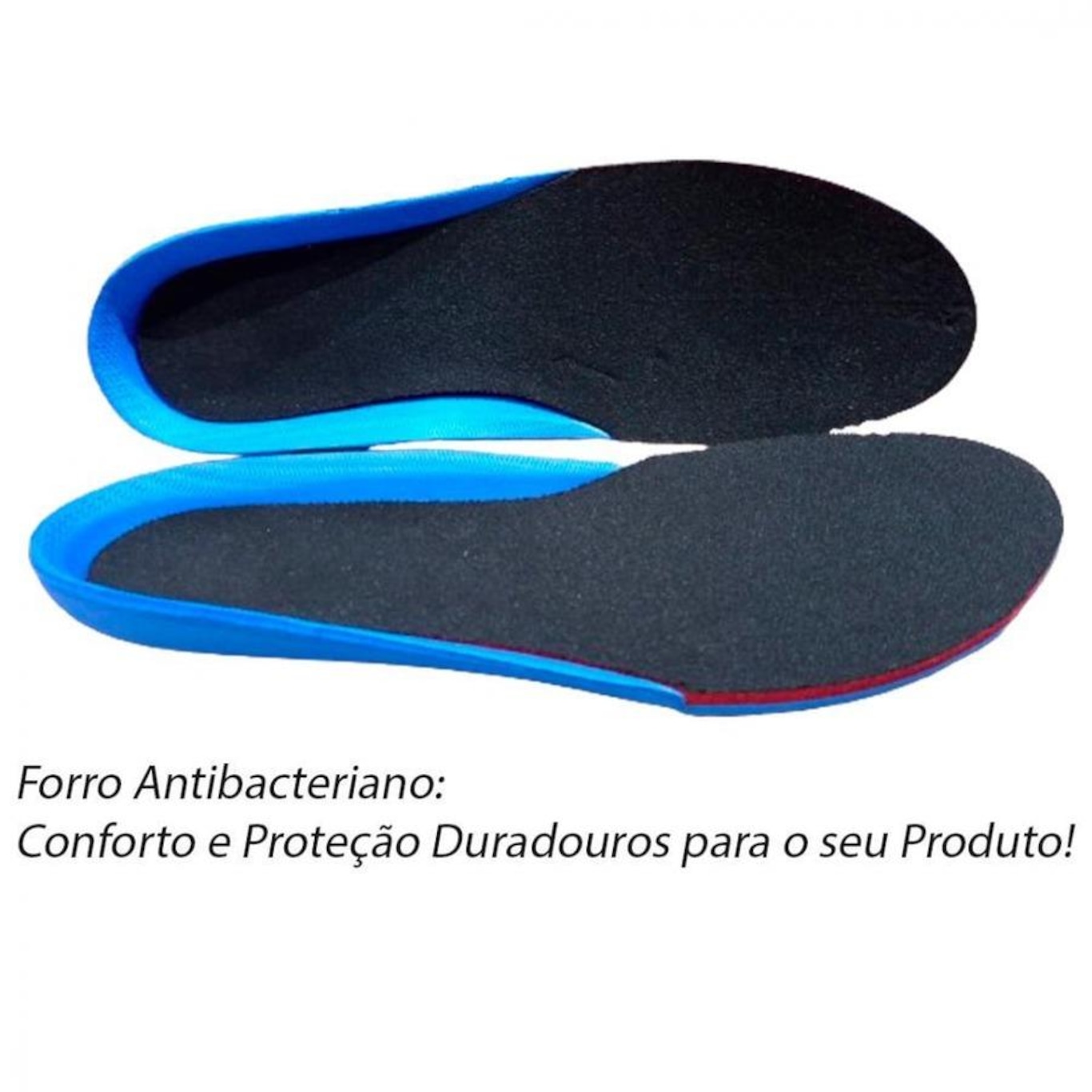 Palmilha de Dupla Camada Conforto Anatomico com Memoria e Forro Antibacteriano Azul - Foto 4