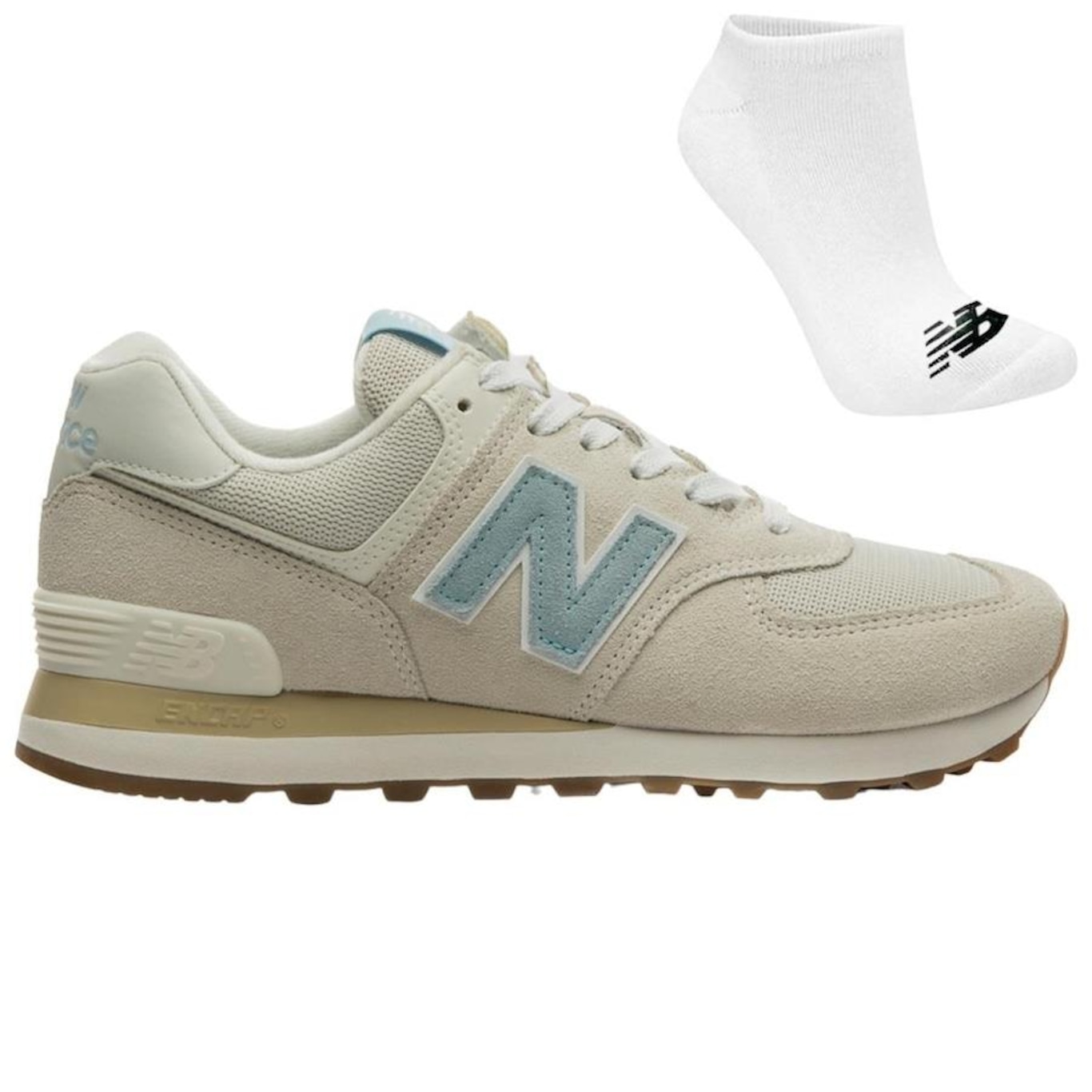 Kit Tênis New Balance 574 V2 + Meia - Feminino - Foto 1