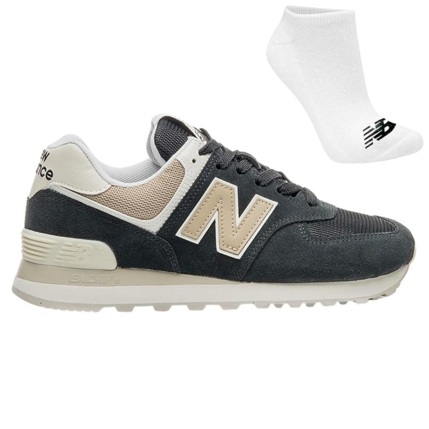 Kit Tênis New Balance 574 V2 + Meia - Feminino - Foto 1