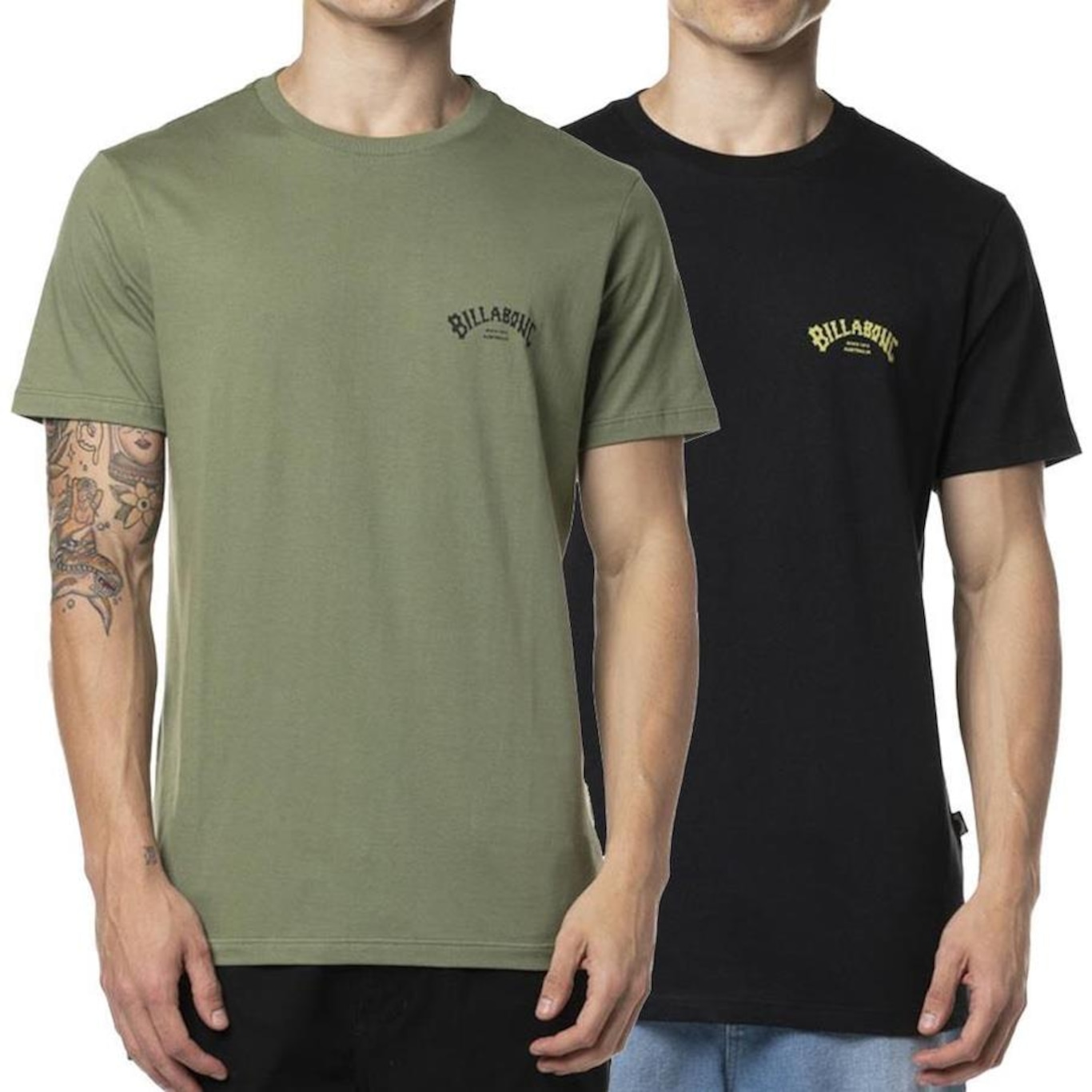 Kit de Camisetas Billabong Stacked Arch Duo - Masculina - 2 unidades - Foto 1