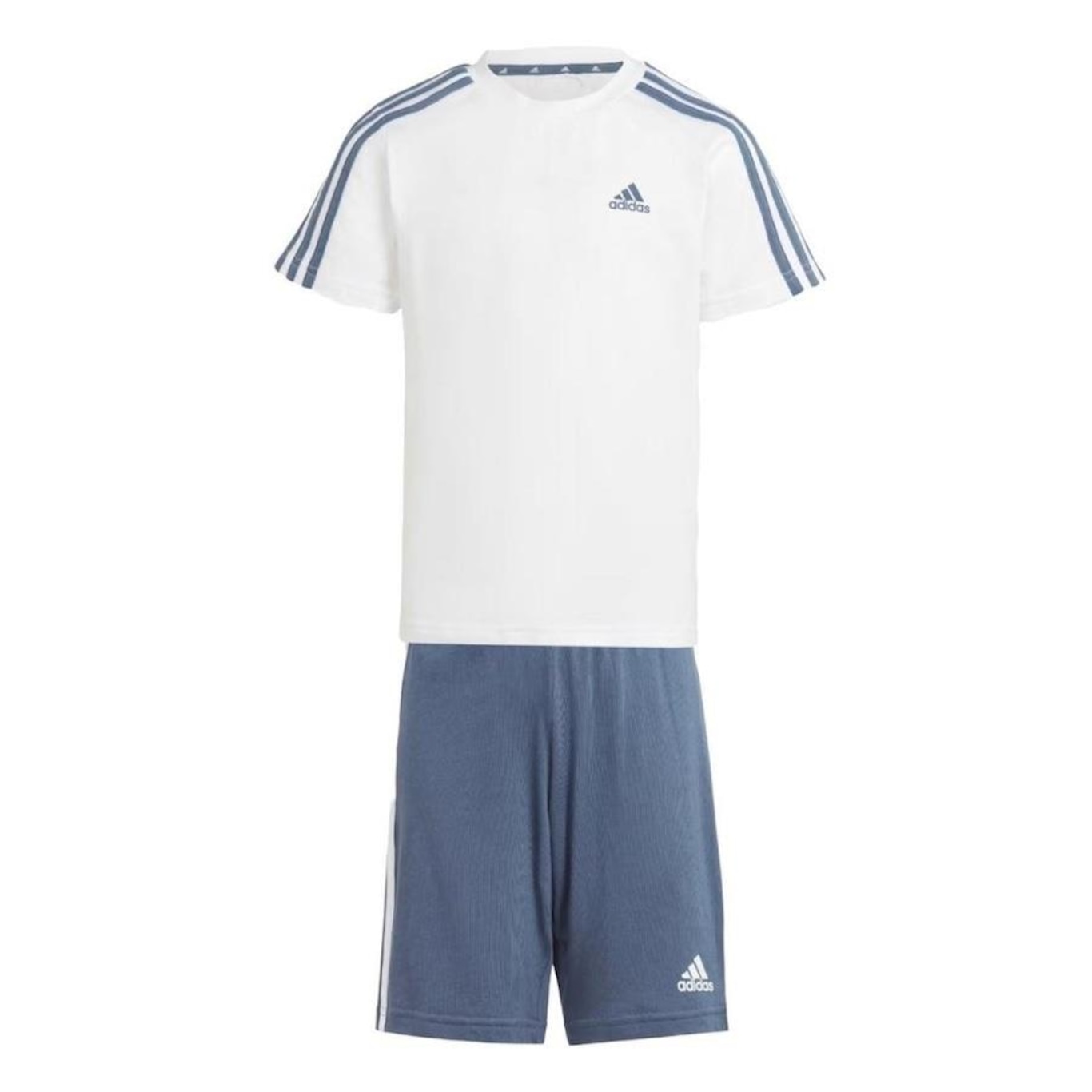 Conjunto Camiseta + Short adidas 3 Stripes Essentials - Infantil - Foto 1