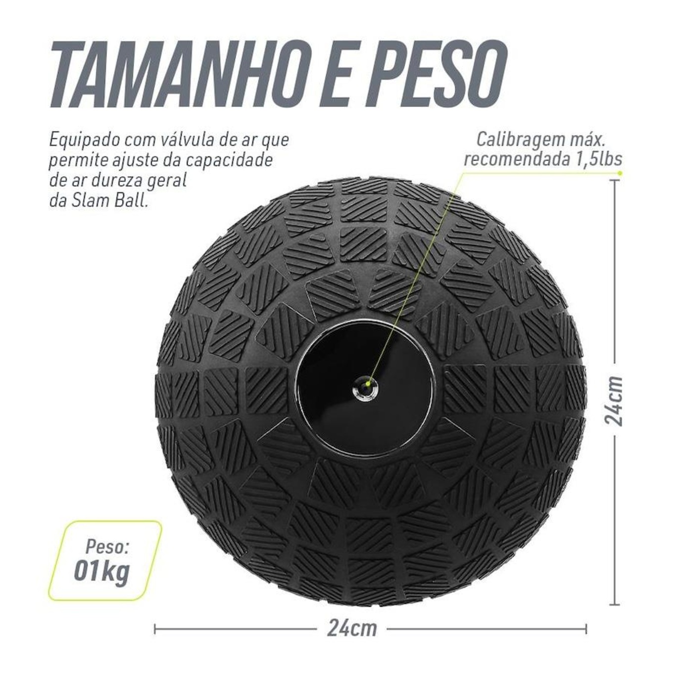 Slam Ball Power Grip Para Cross Funcional Bola Peso 1Kg - Foto 4