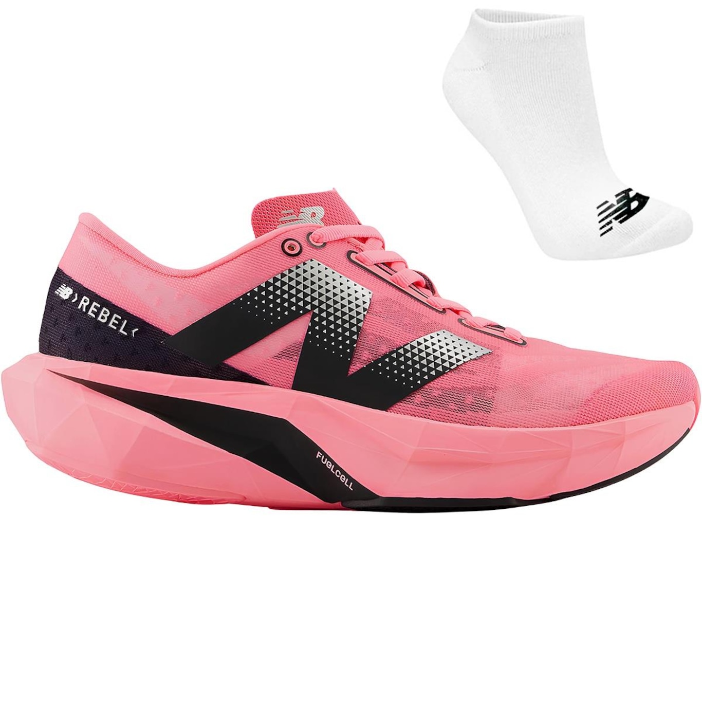 Kit Tênis New Balance Fuelcell Rebel V4 + Meia Feminino - Foto 1