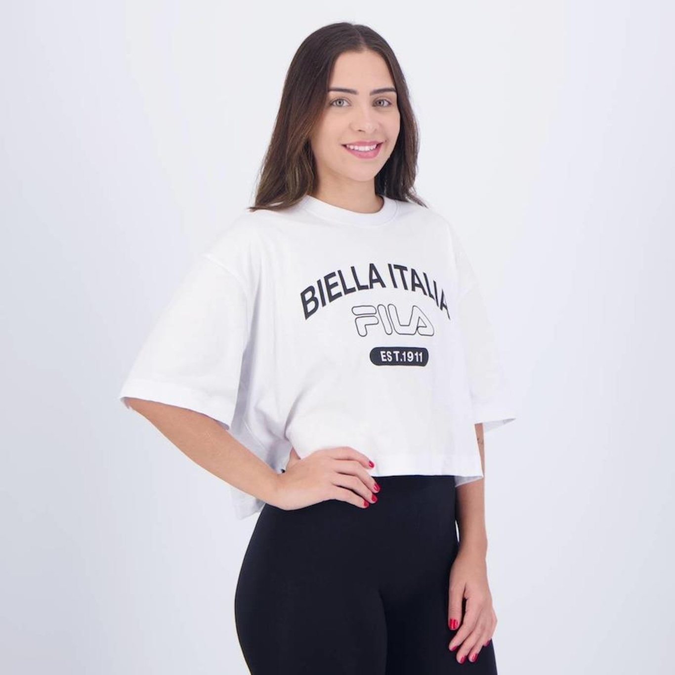 Blusa Cropped Fila Uc Biella Italia - Feminina - Foto 2