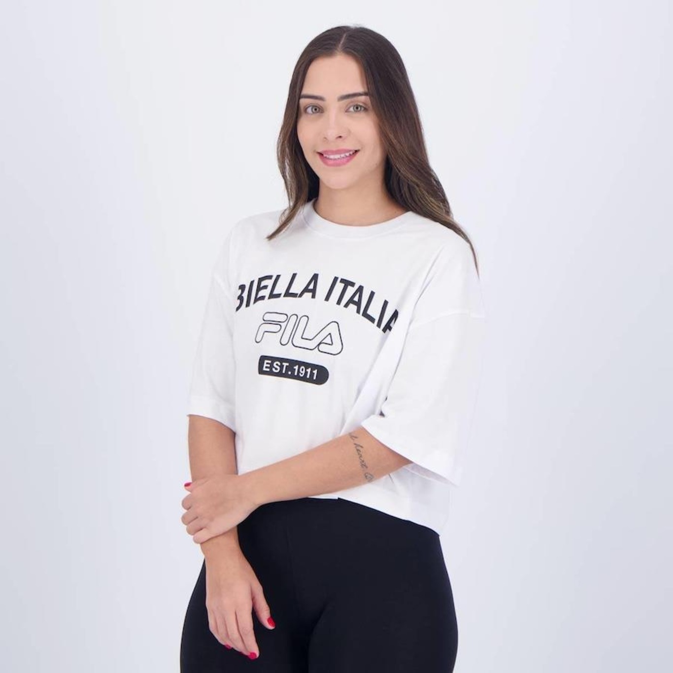 Blusa Cropped Fila Uc Biella Italia - Feminina - Foto 3