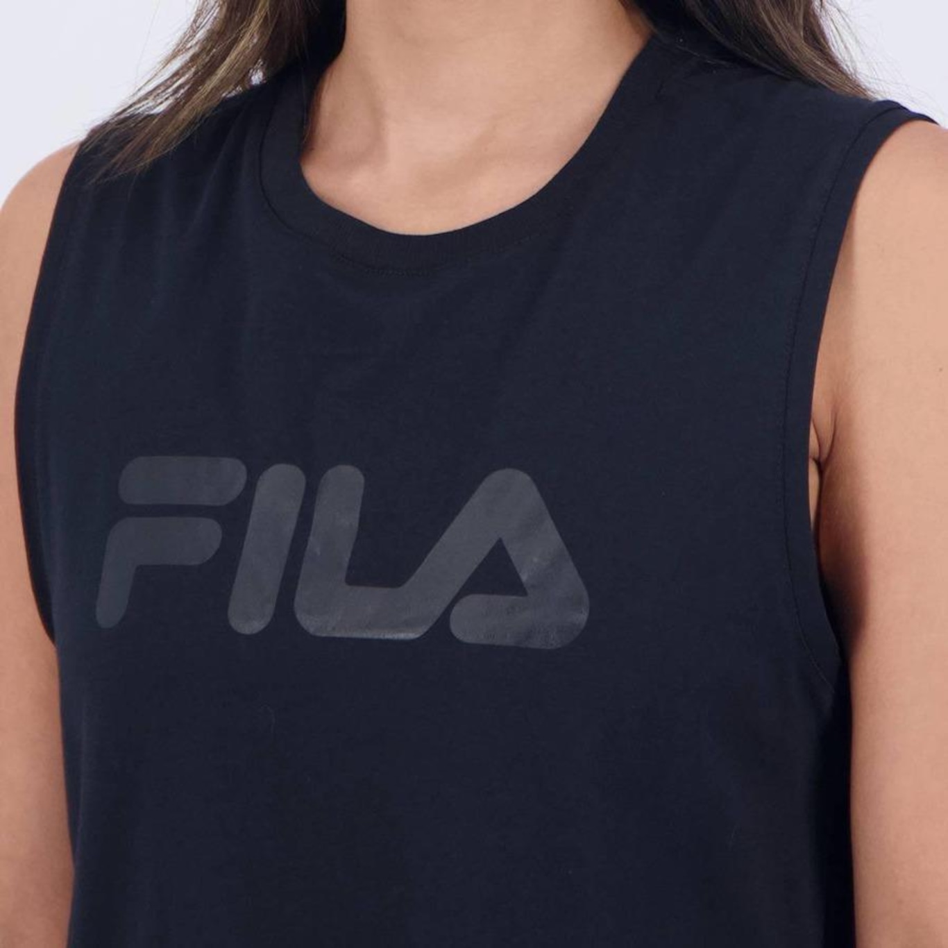 Blusa Cropped Regata Fila Letter Iii - Feminina - Foto 5