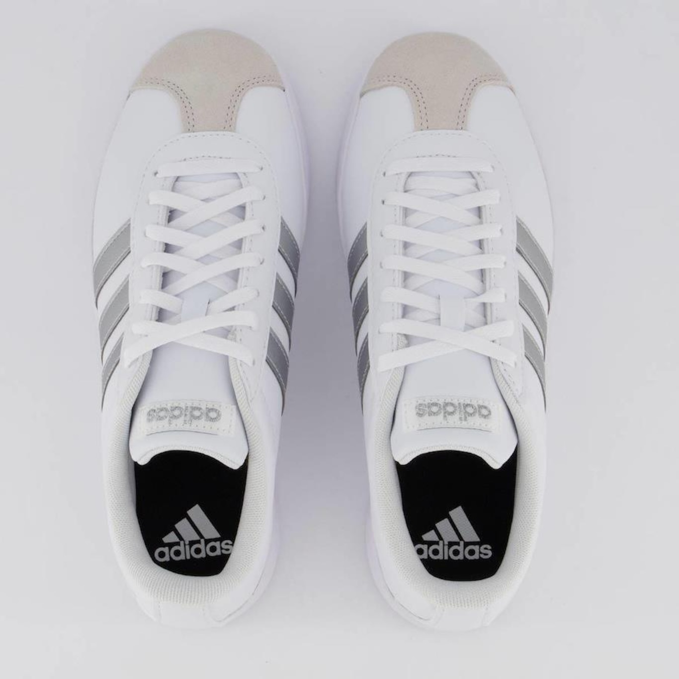 Tenis adidas feminino branco com prata shops