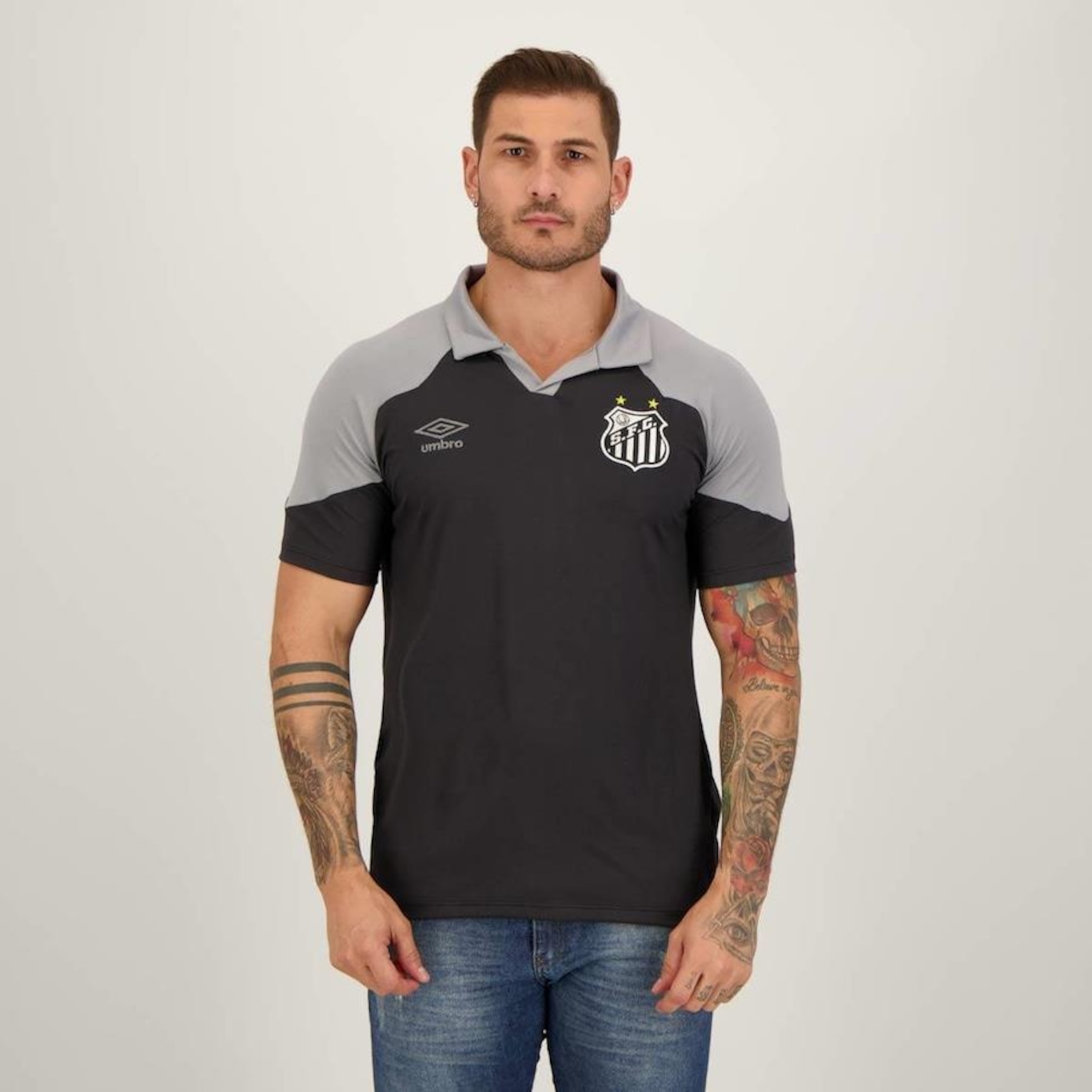 Camisa Polo do Santos Viagem 2023 Umbro - Masculina - Foto 1