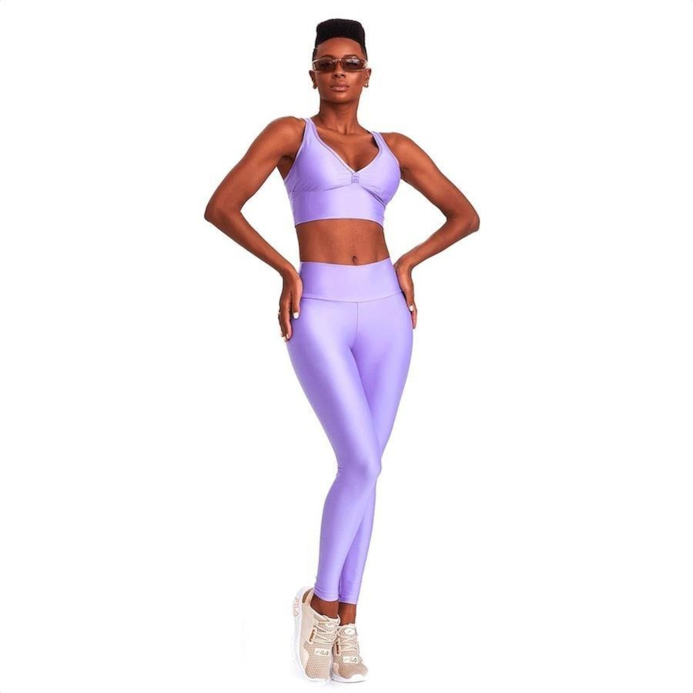 Calça Legging Caju Brasil Atlétika Clássica Lavanda - Feminina - Foto 3