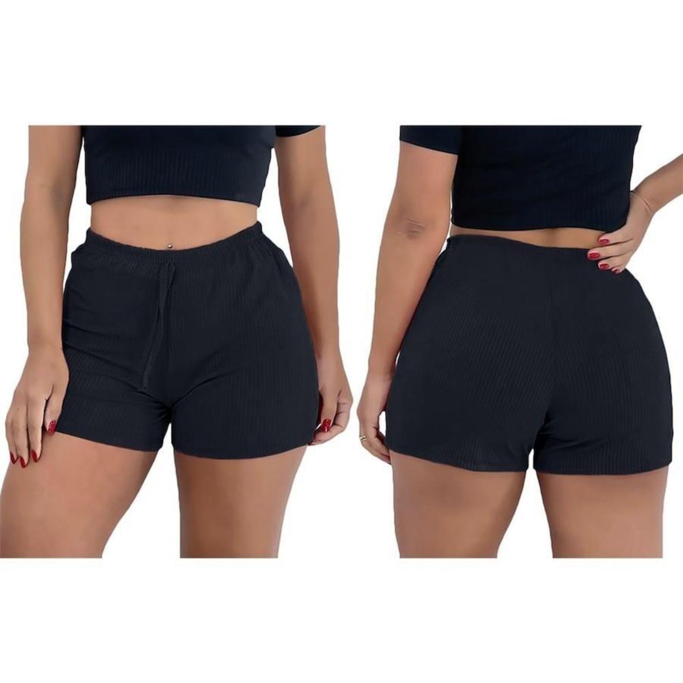 Kit Shorts Pmc Canelado com 3 Unidades - Feminino - Foto 2