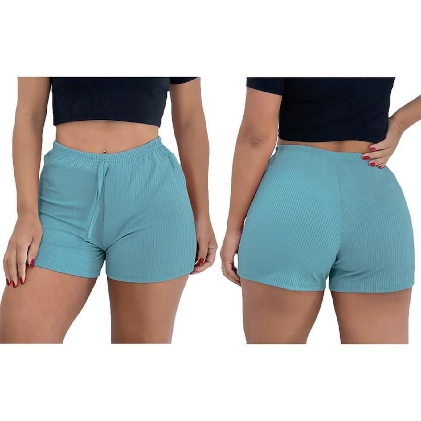 Kit Shorts Pmc Canelado com 3 Unidades - Feminino - Foto 3