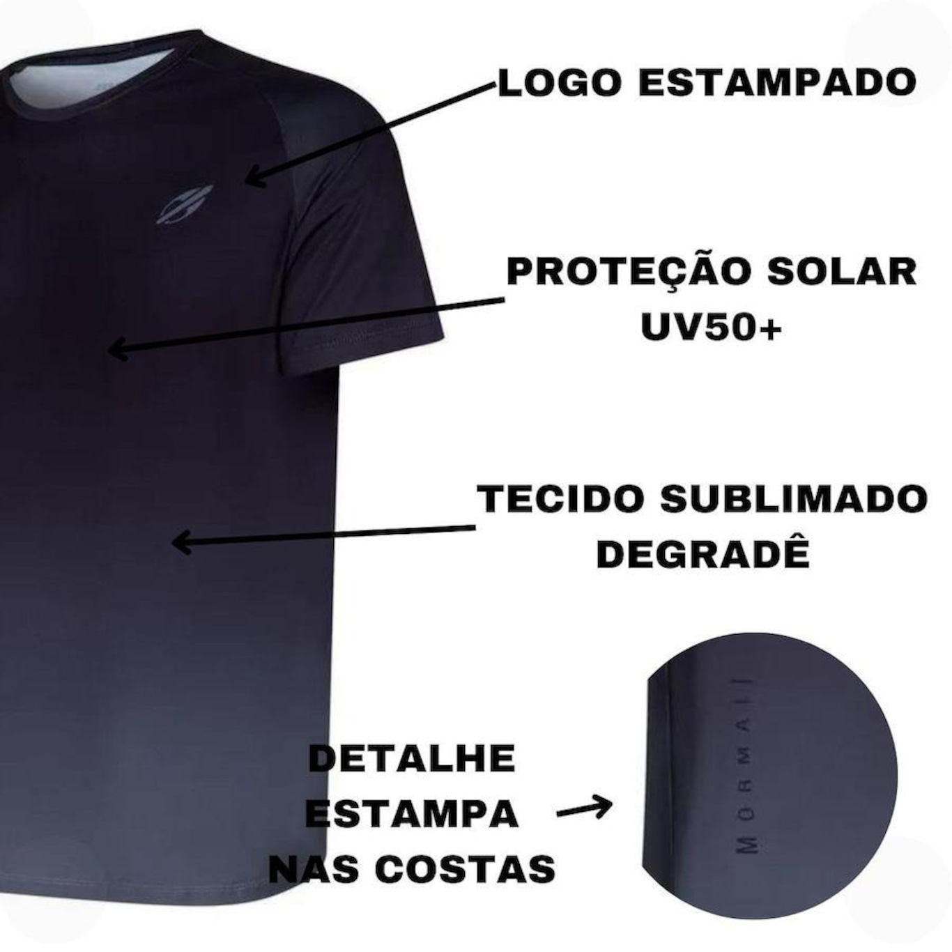 Camiseta Mormaii Beach Sports Degrade Proteção Uv50+ Masculina - Foto 5