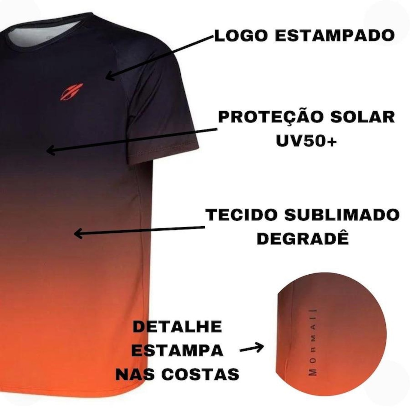 Camiseta Mormaii Beach Sports Degrade Proteção Uv50+ Masculina - Foto 4