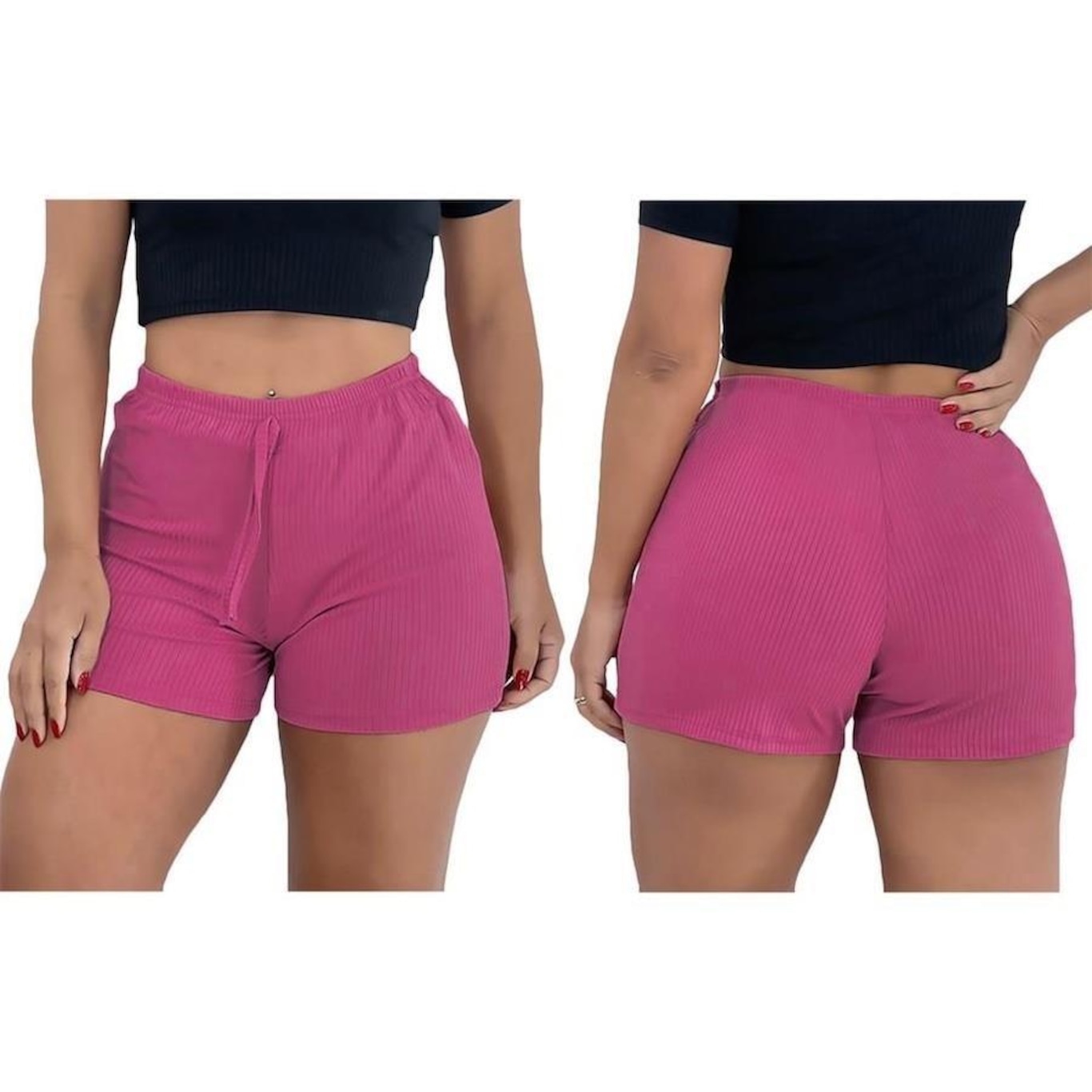 Kit Shorts Pmc Canelado com 3 Unidades - Feminino - Foto 2