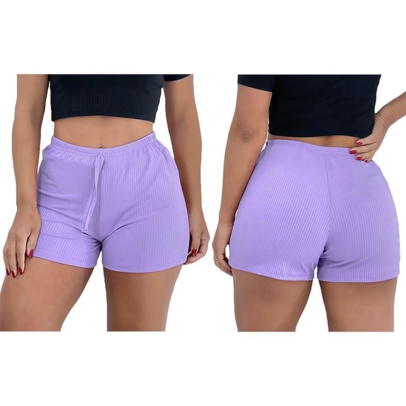 Kit Shorts Pmc Canelado com 3 Unidades - Feminino - Foto 4