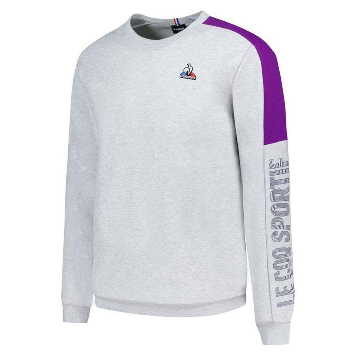 Blusa Saison Crew Sweat Ss Nº1 Cinza e Roxo - Le Coq Sportif - Le Coq Sportif - Foto 2