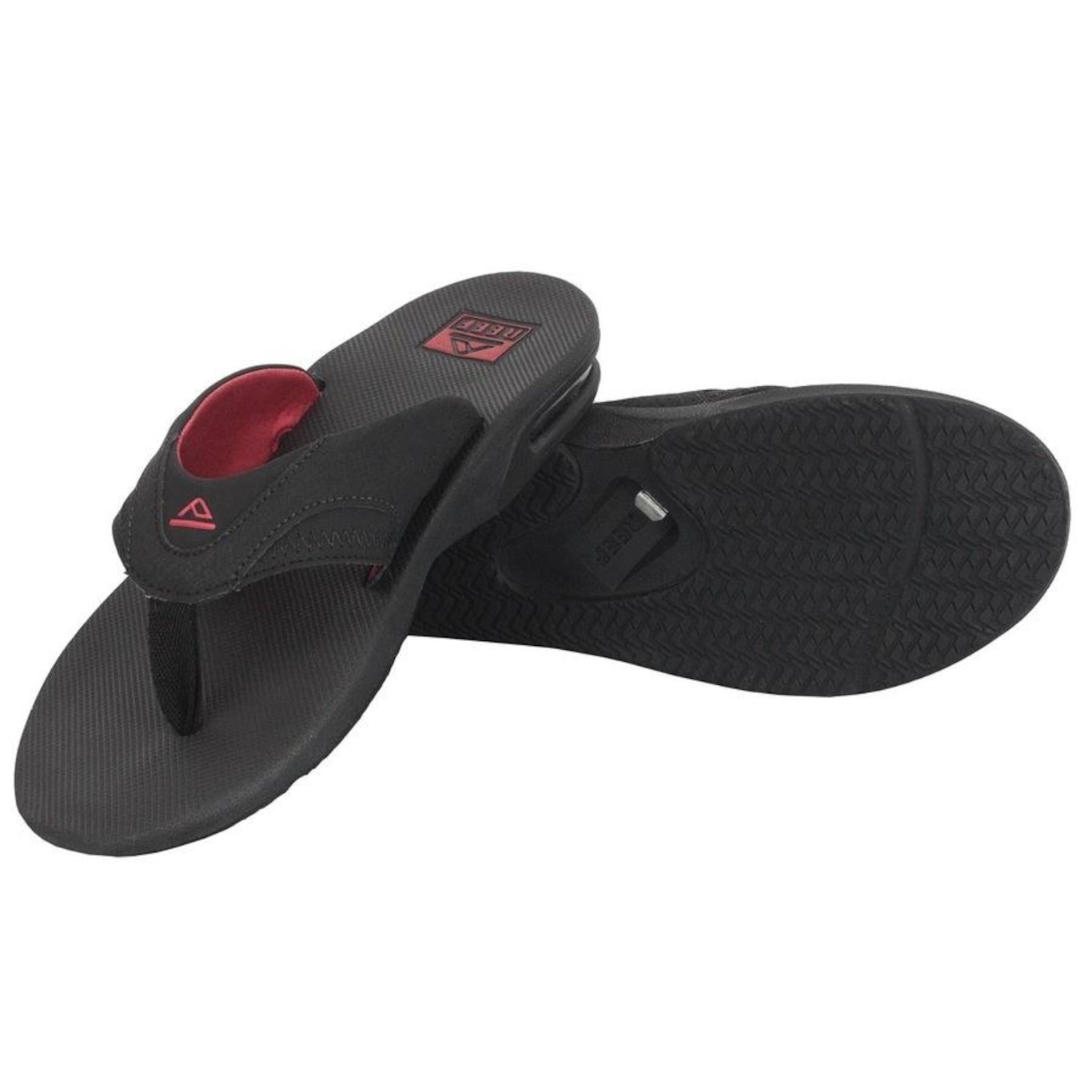 Chinelo Reef Mick Fanning Black Red - Masculino - Foto 3