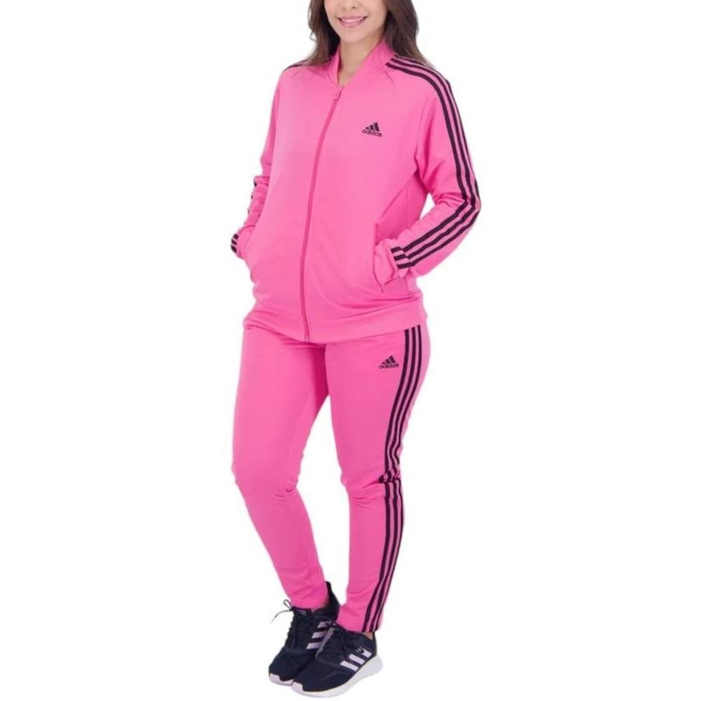 Agasalho Adidas W 3S Tr Ts - Feminino - Foto 3