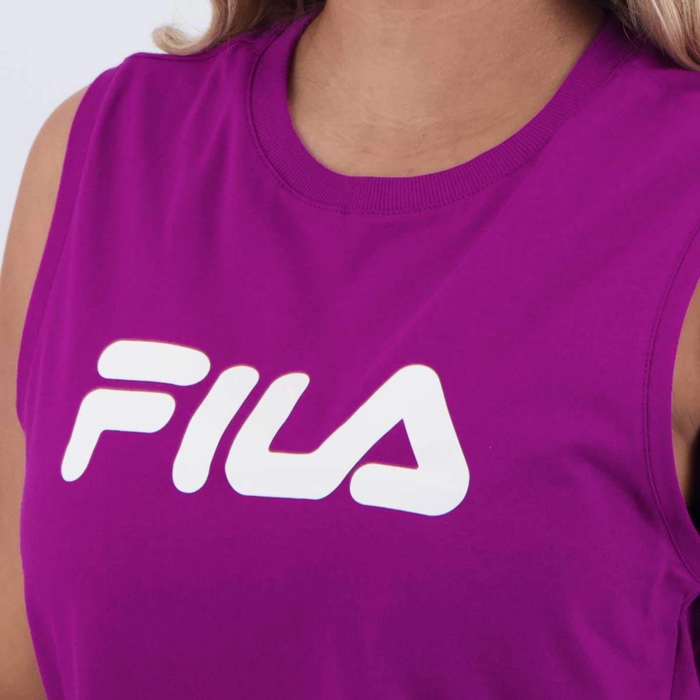 Blusa Cropped Regata Fila Letter III - Feminina - Foto 5