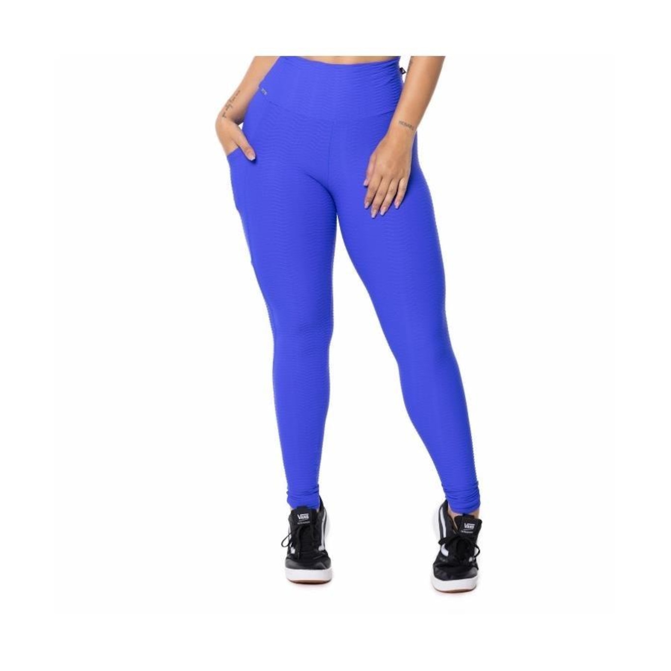 Calça Legging Orbits Fitness Poliamida com Textura Relevo Bolso - Feminina - Foto 1