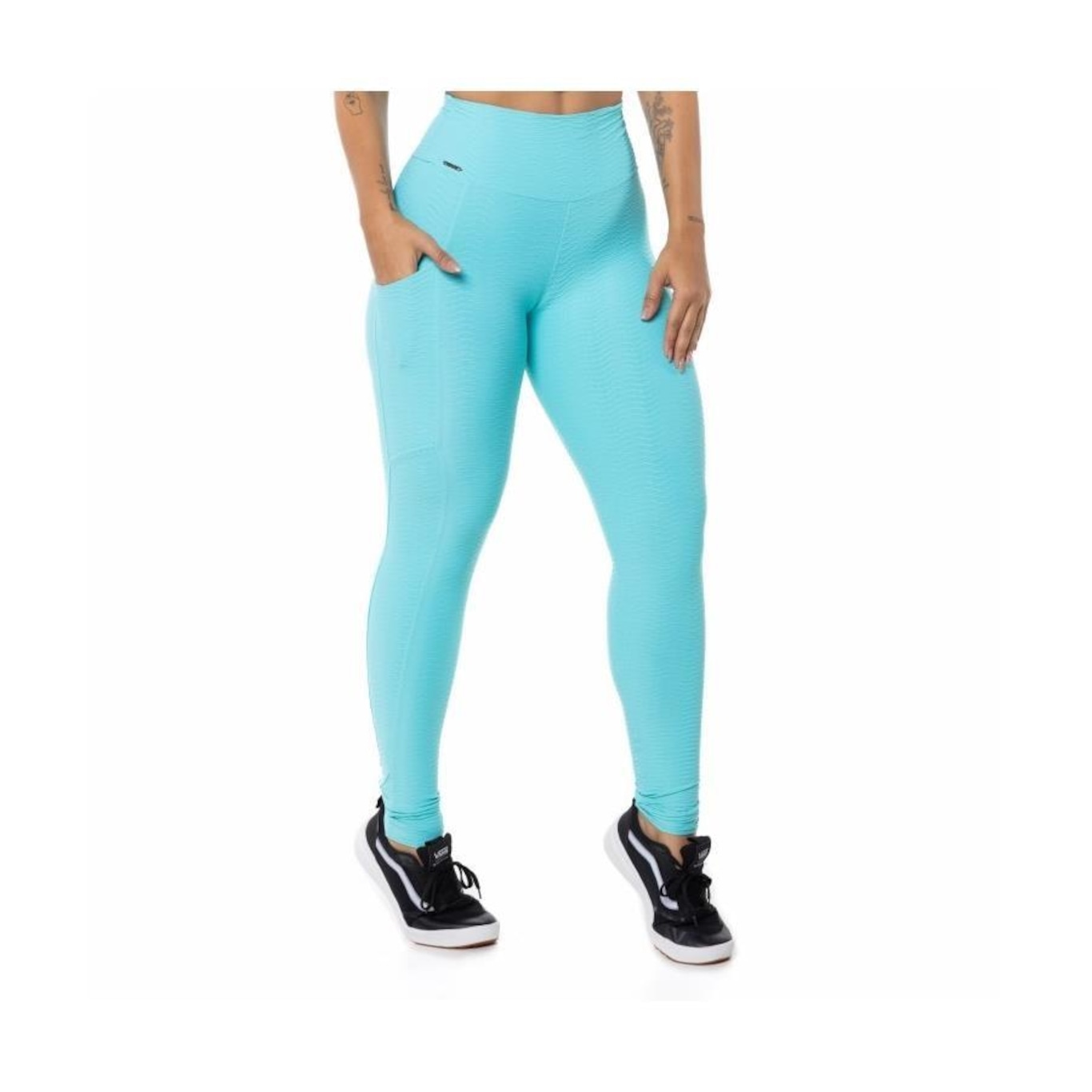 Calça Legging Orbits Fitness Poliamida com Textura Relevo Bolso - Feminina - Foto 1