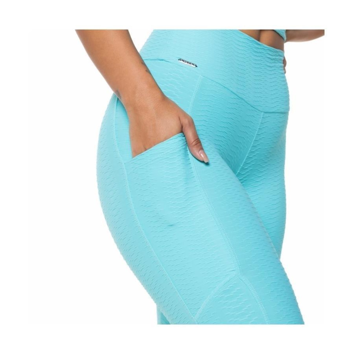 Calça Legging Orbits Fitness Poliamida com Textura Relevo Bolso - Feminina - Foto 4