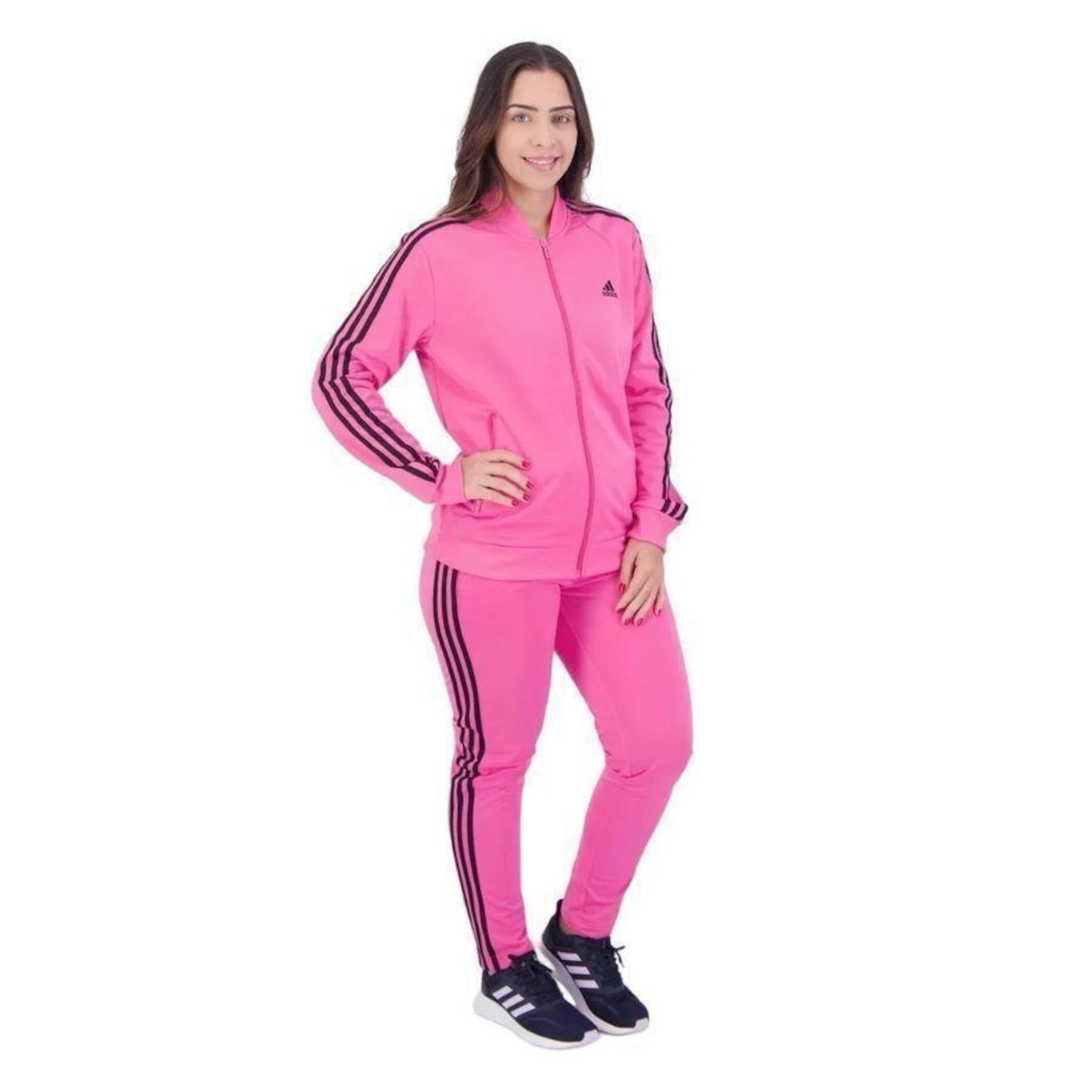 Agasalho adidas Essentials 3-Stripes - Feminino - Foto 2