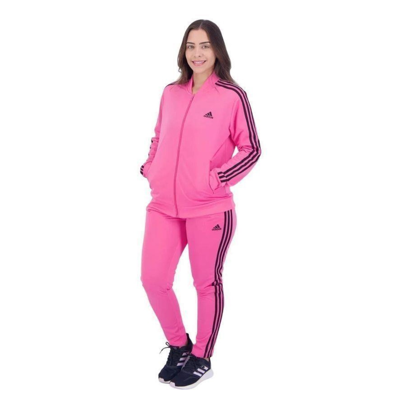 Agasalho adidas Essentials 3-Stripes - Feminino - Foto 3