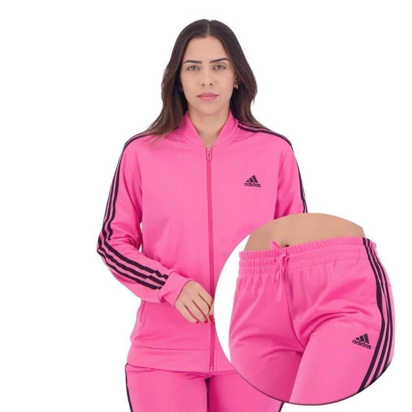 Agasalho adidas Essentials 3-Stripes - Feminino - Foto 5