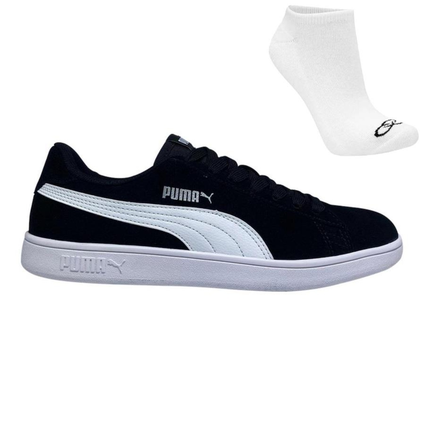 Kit Tênis Puma Smash V2 Bdp + Meia - Masculino - Foto 1