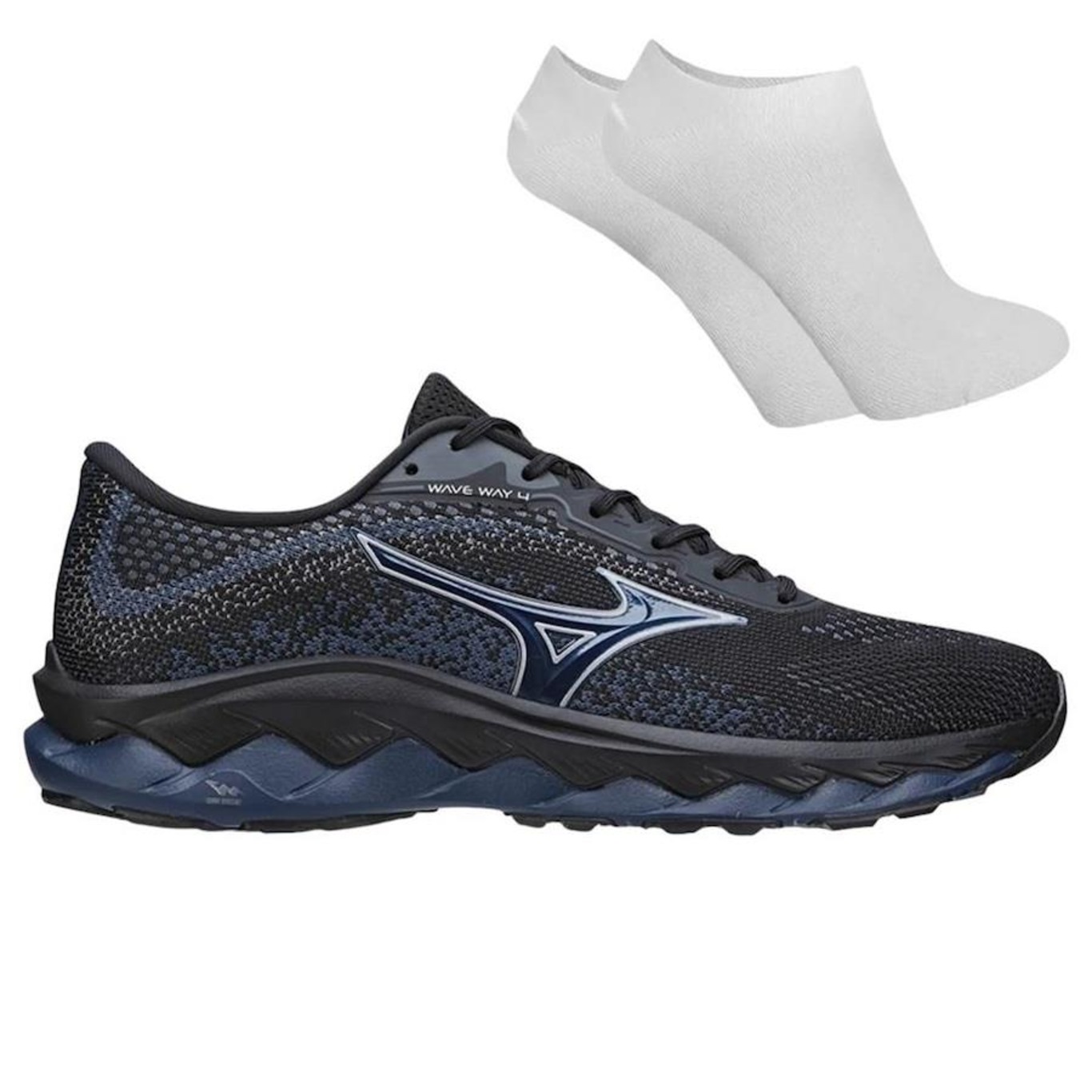 Kit Tênis Mizuno Wave Way 4 + Meia - Masculino - Foto 1