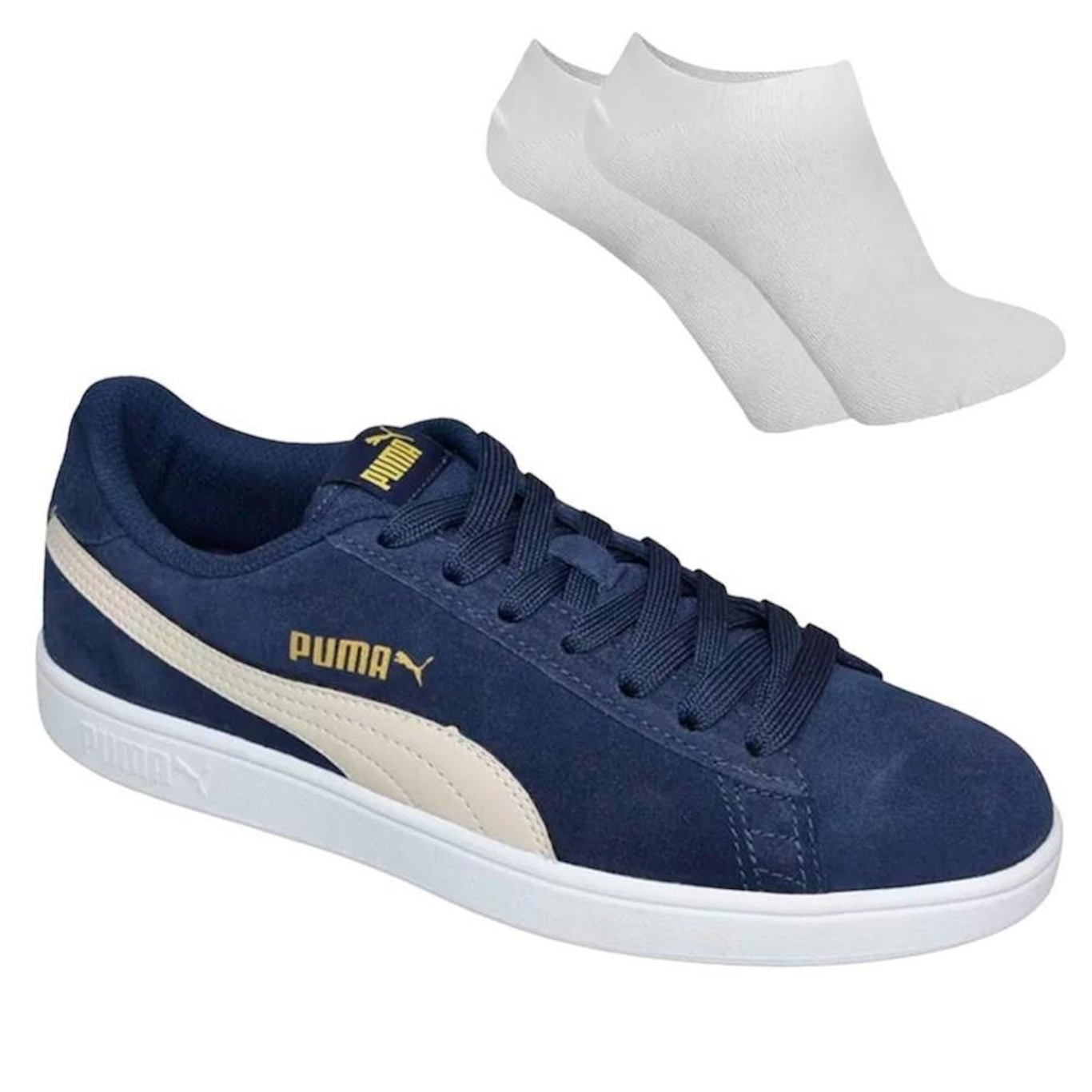 Kit Tênis Puma Smash V2 + Meia - Masculino - Foto 1