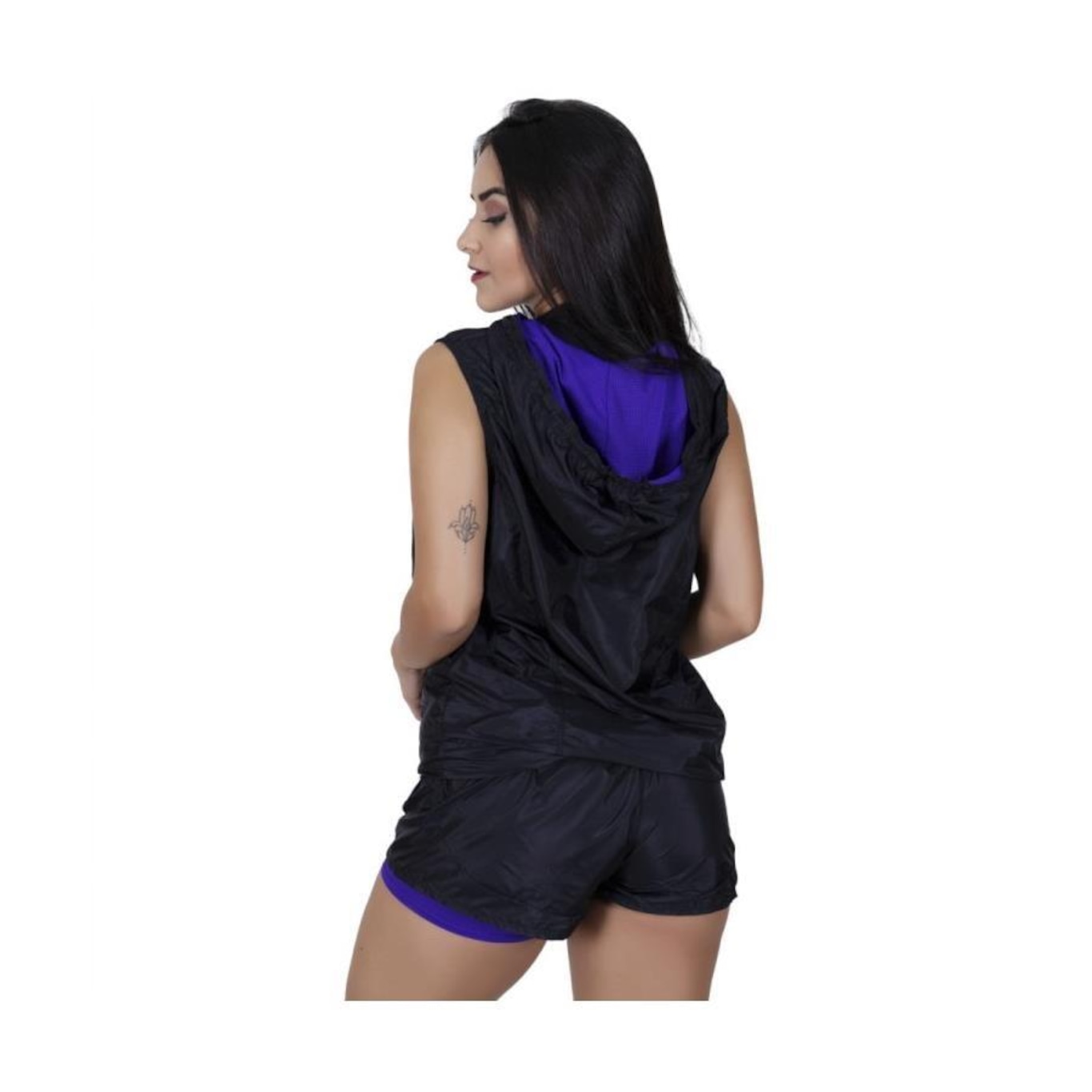 Colete Fitness Tactel Detalhe Dry Capuz Bolso Orbis Fitness - Feminino - Foto 2