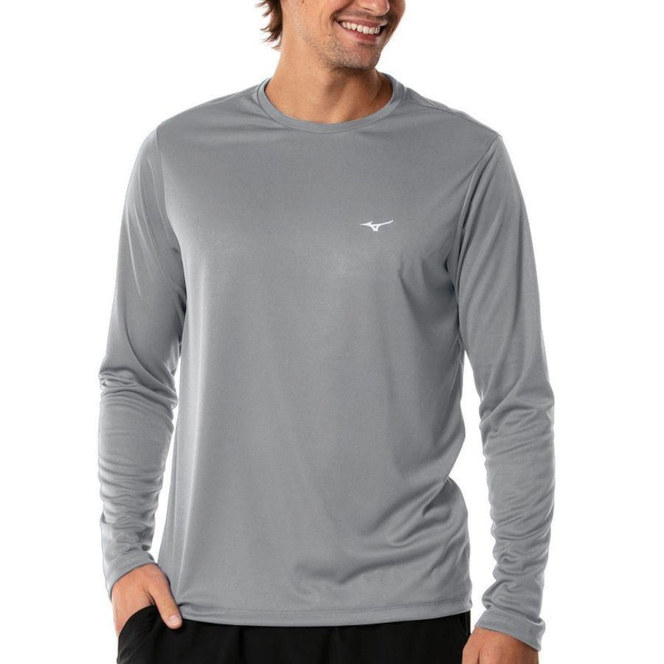 Camiseta Mizuno Manga Longa Energy - Masculina - Foto 1