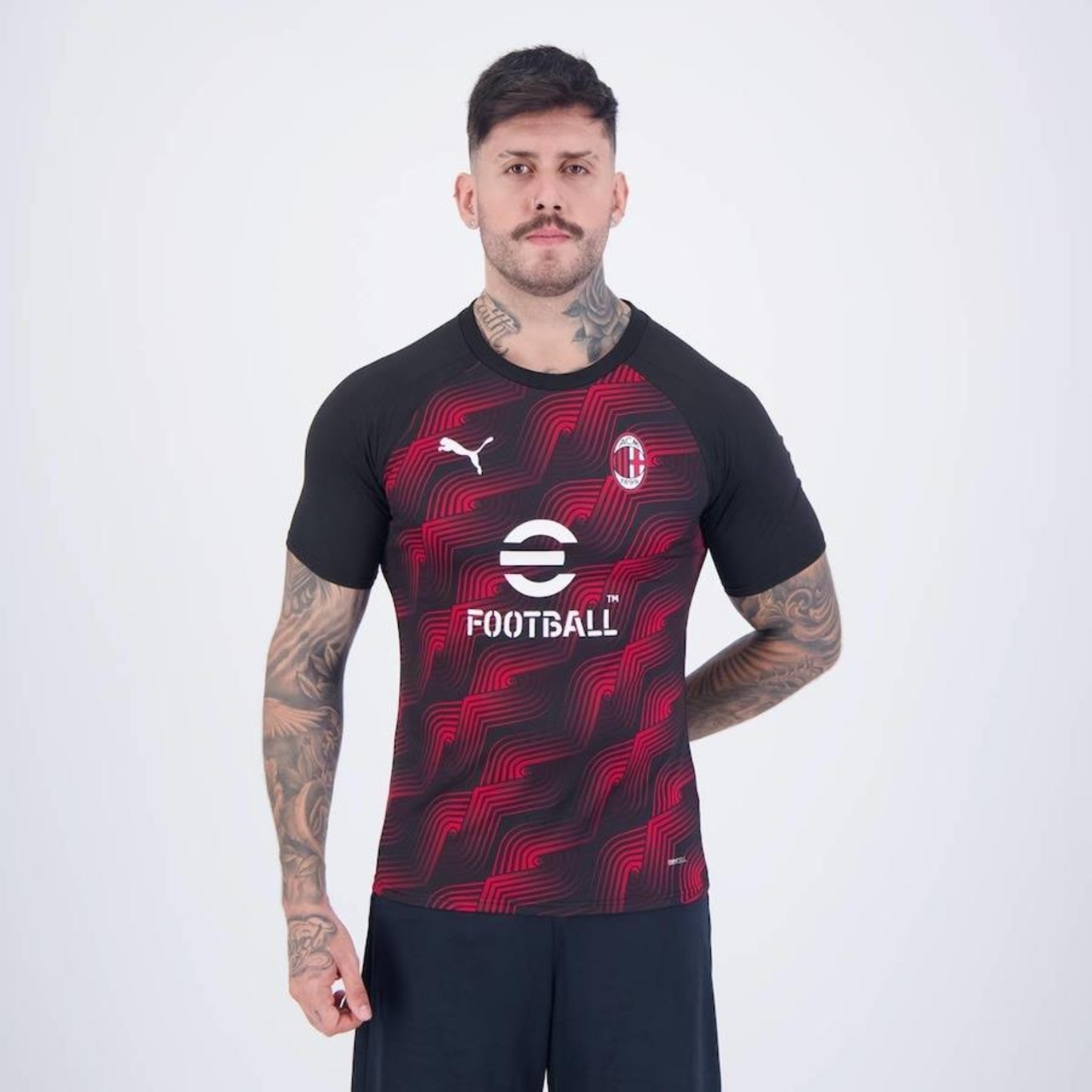 Camisa Puma Milan Pré Jogo 2025 Puma - Masculina - Foto 1