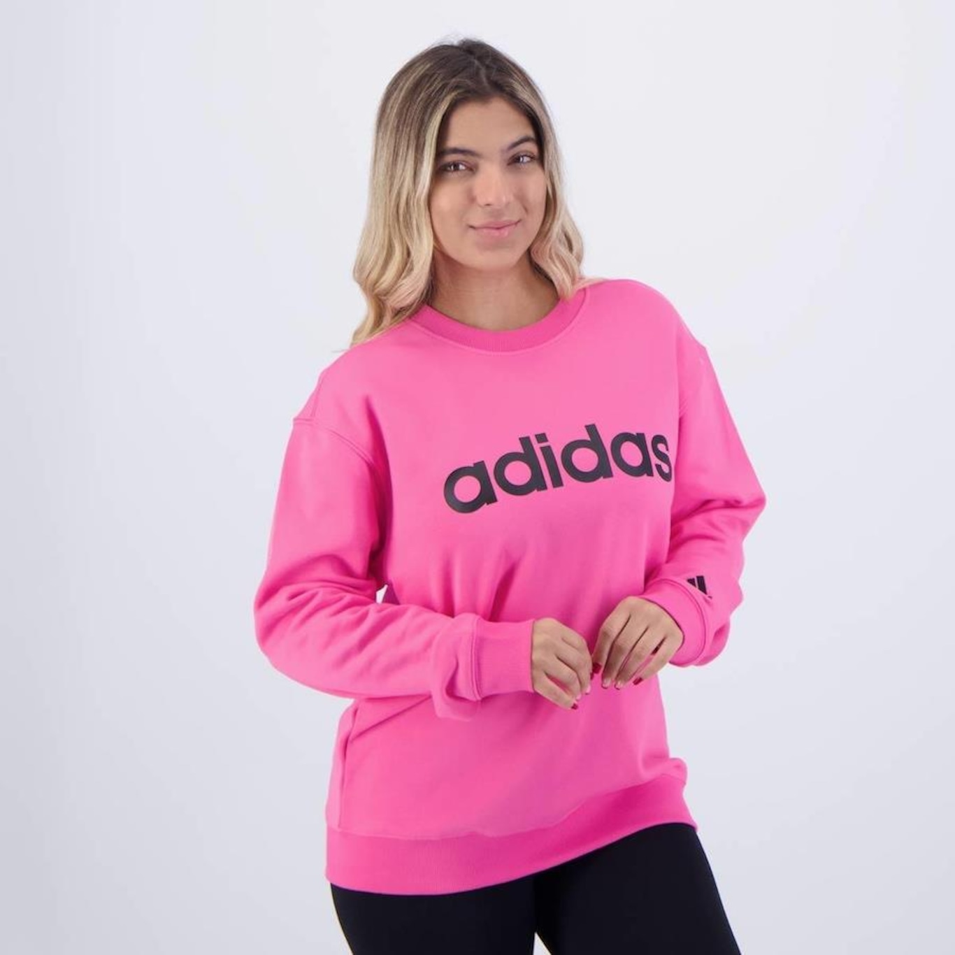 Blusão de Moletom Adidas Logo Linear - Feminino - Foto 2